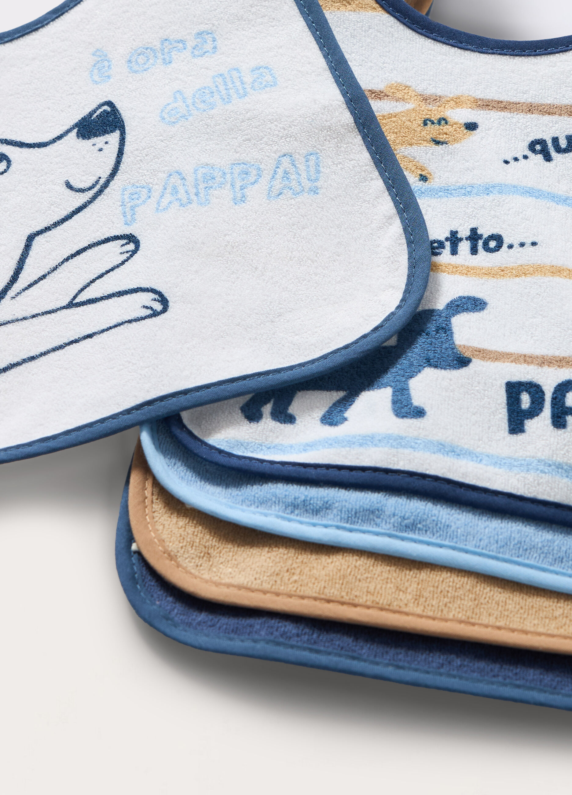 Pack 5 bavaglini in spugna di misto cotone neonato_1