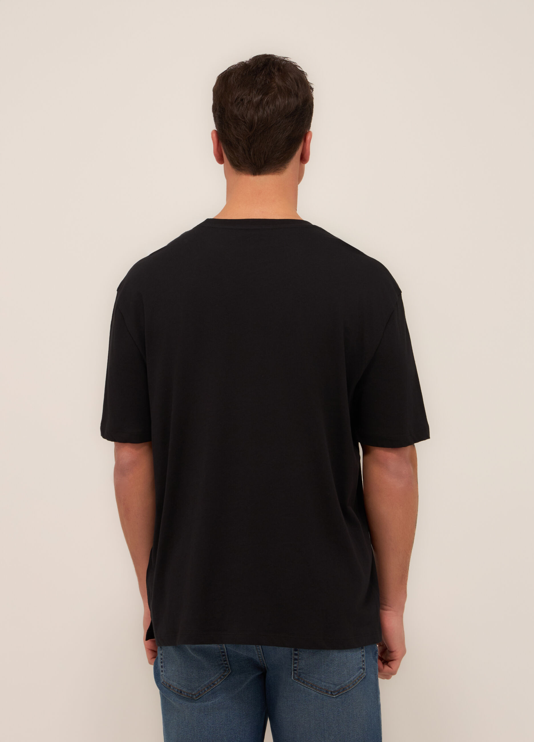 T-shirt in jersey di cotone con taschino uomo