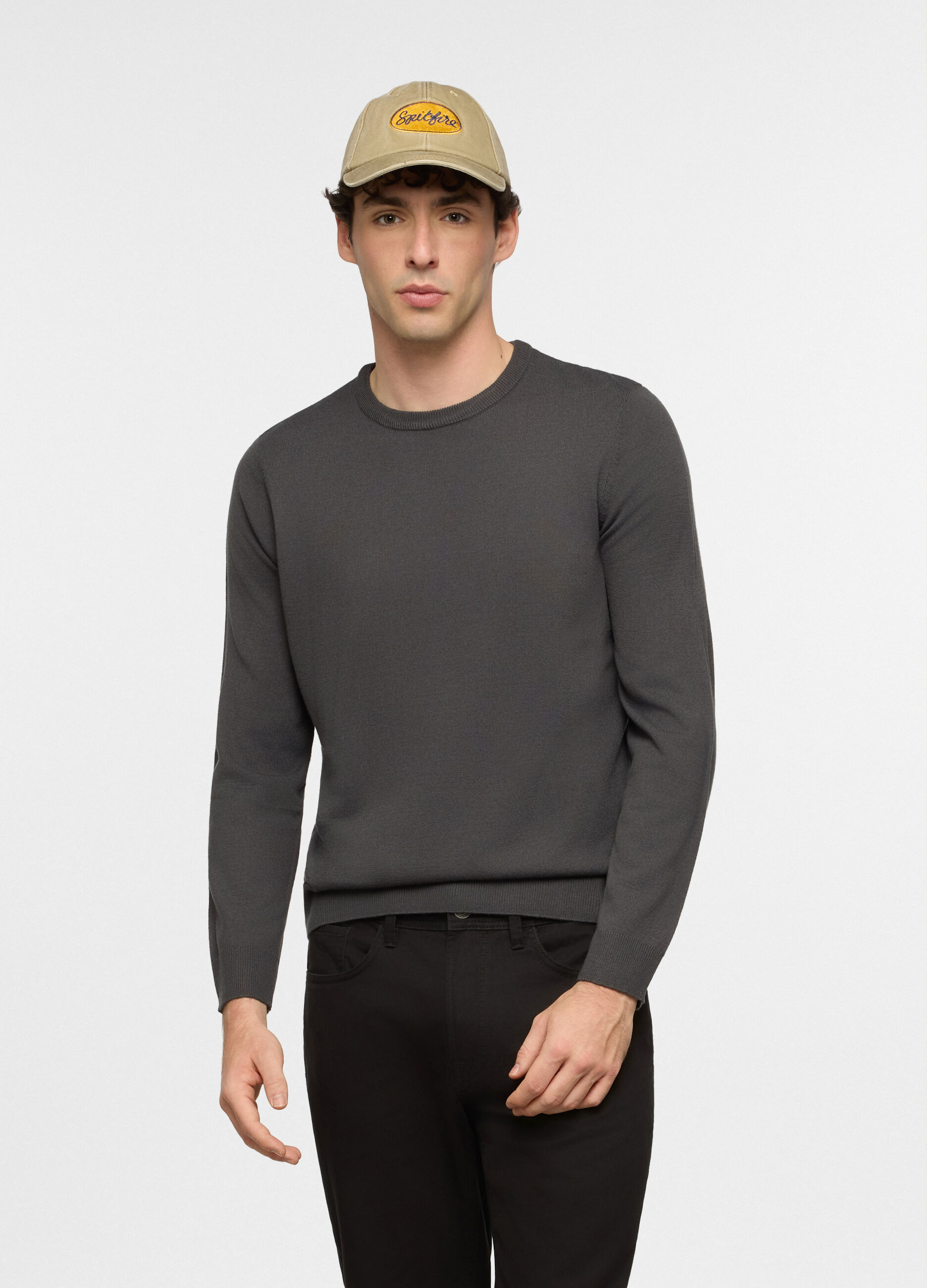 Maglione girocollo in jersey uomo_0