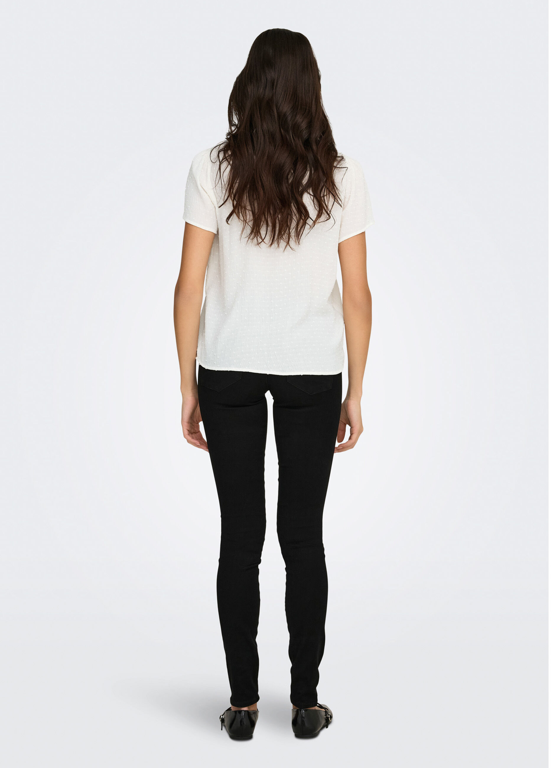 Blusa loose fit con scollo a V_1