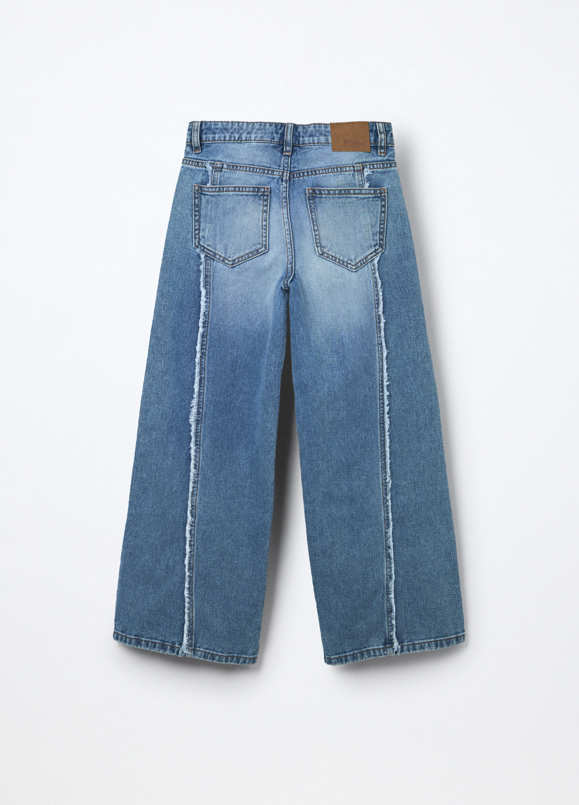 Pantaloni in denim di puro cotone ragazza_1