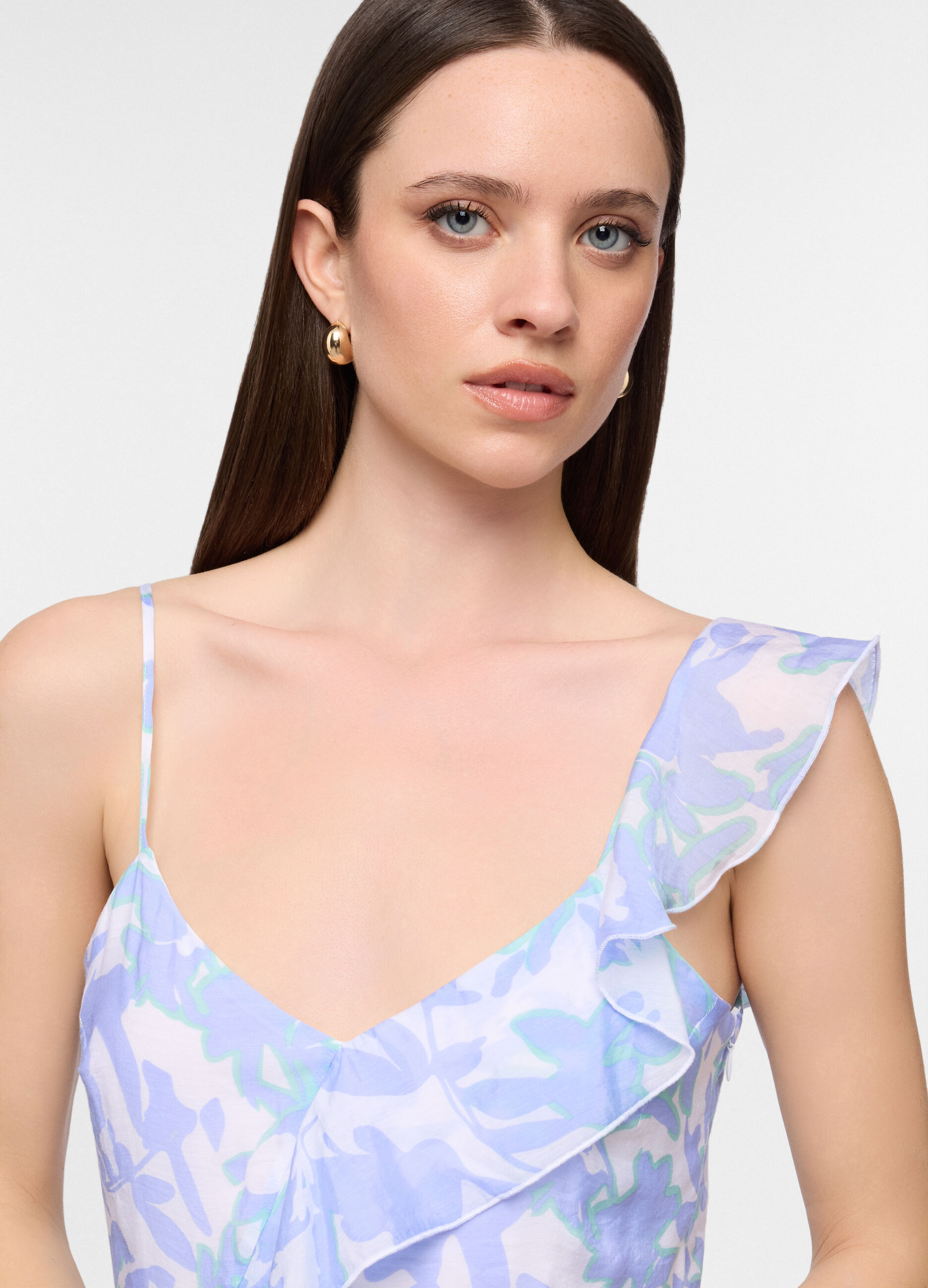 Abito lungo straight fit misto viscosa donna_2