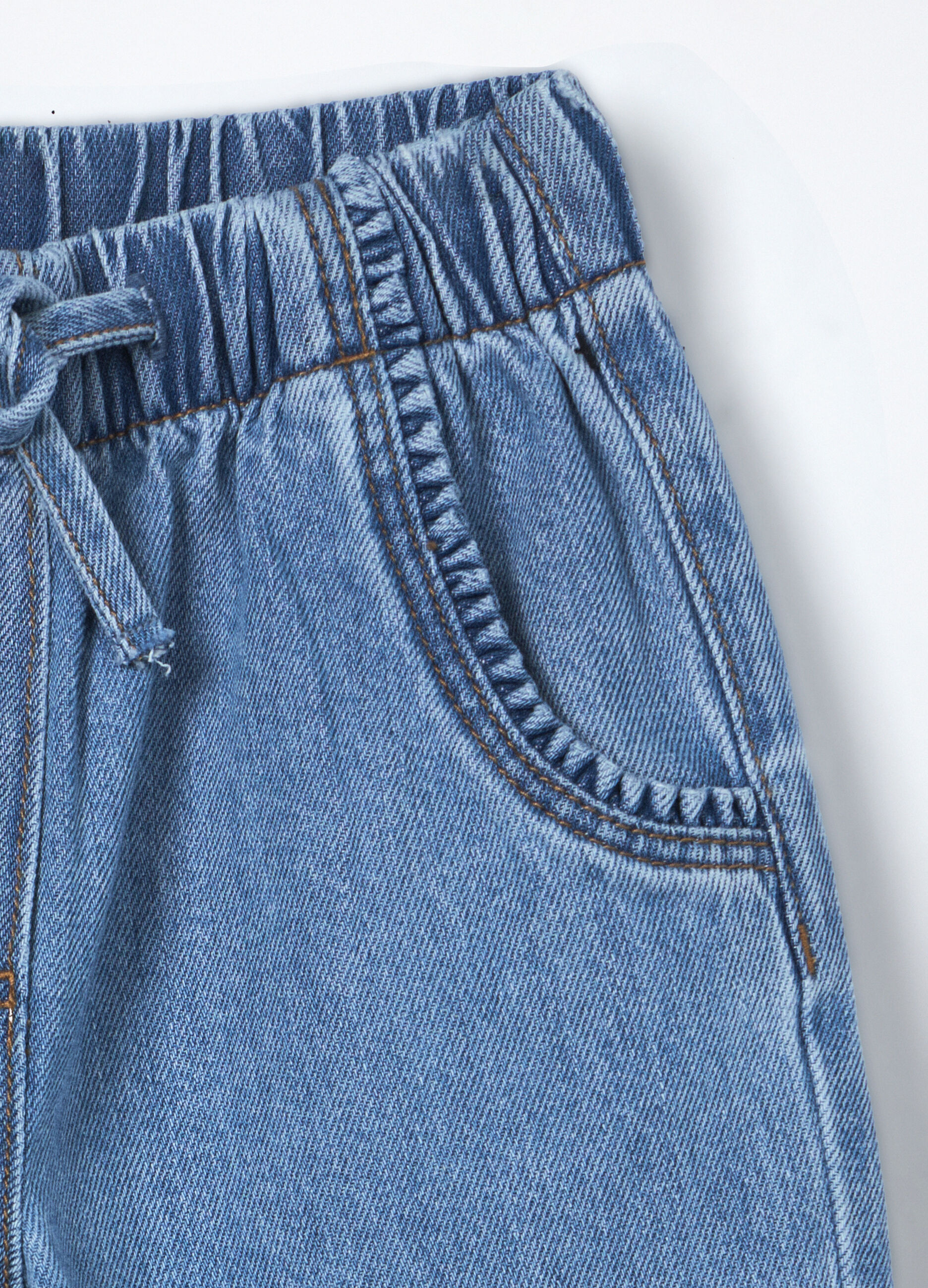 Jogger in denim misto cotone bambina_2