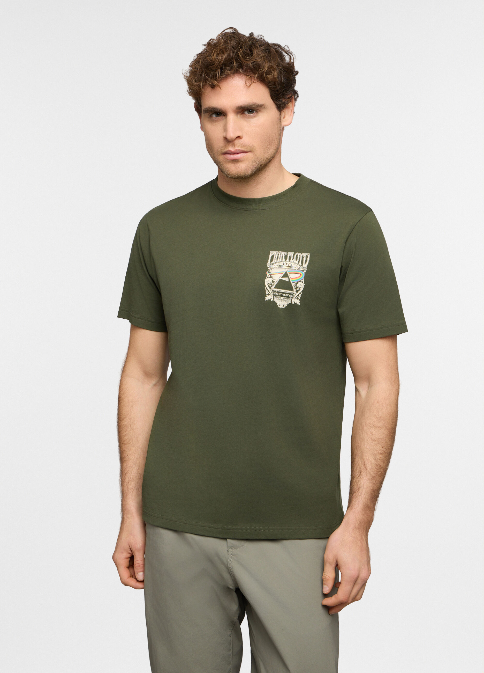 T-shirt girocollo con stampa Pink Floyd uomo_0
