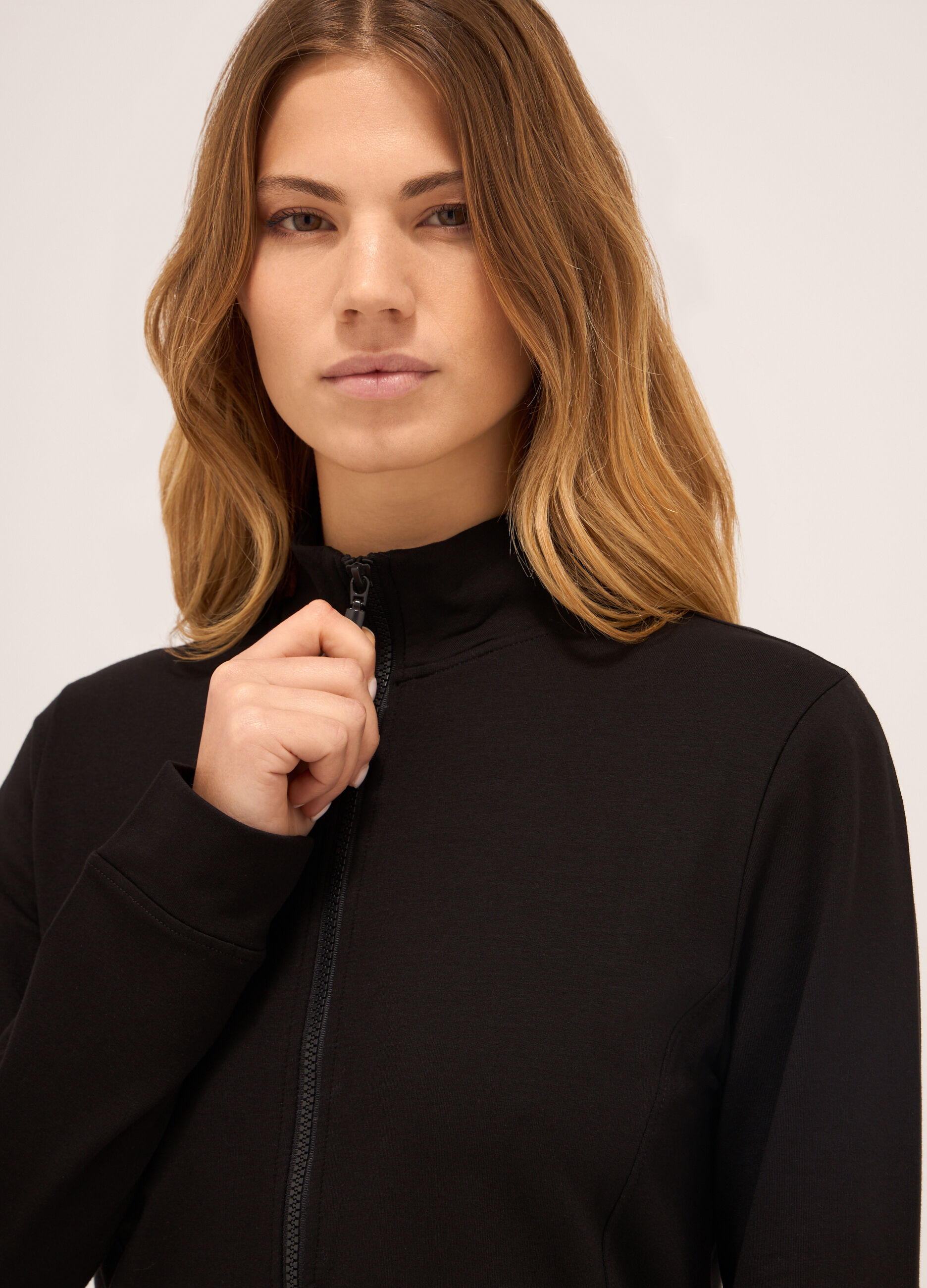 Felpa in french terry di cotone stretch donna_2