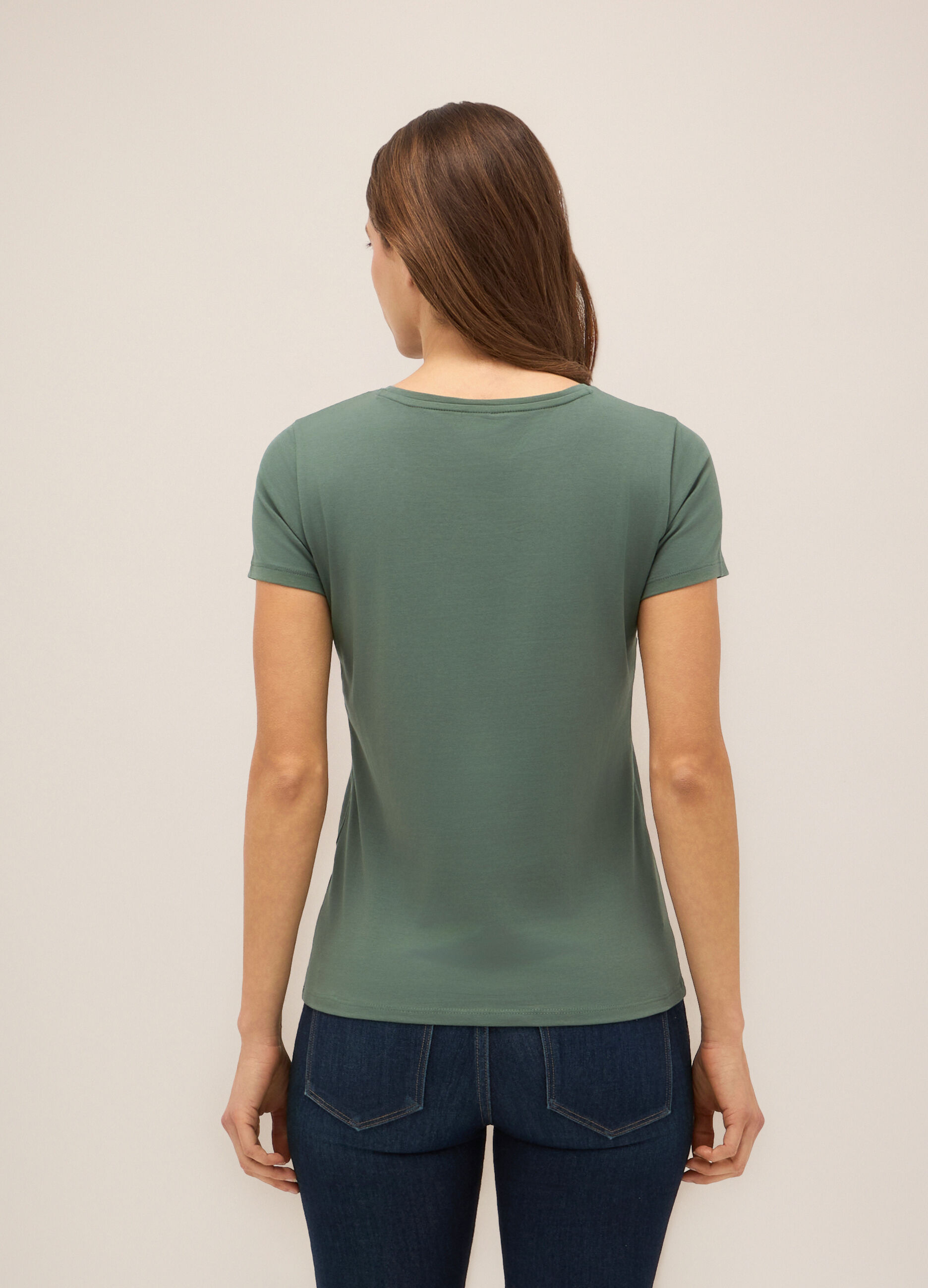 T-shirt in cotone stretch donna_1