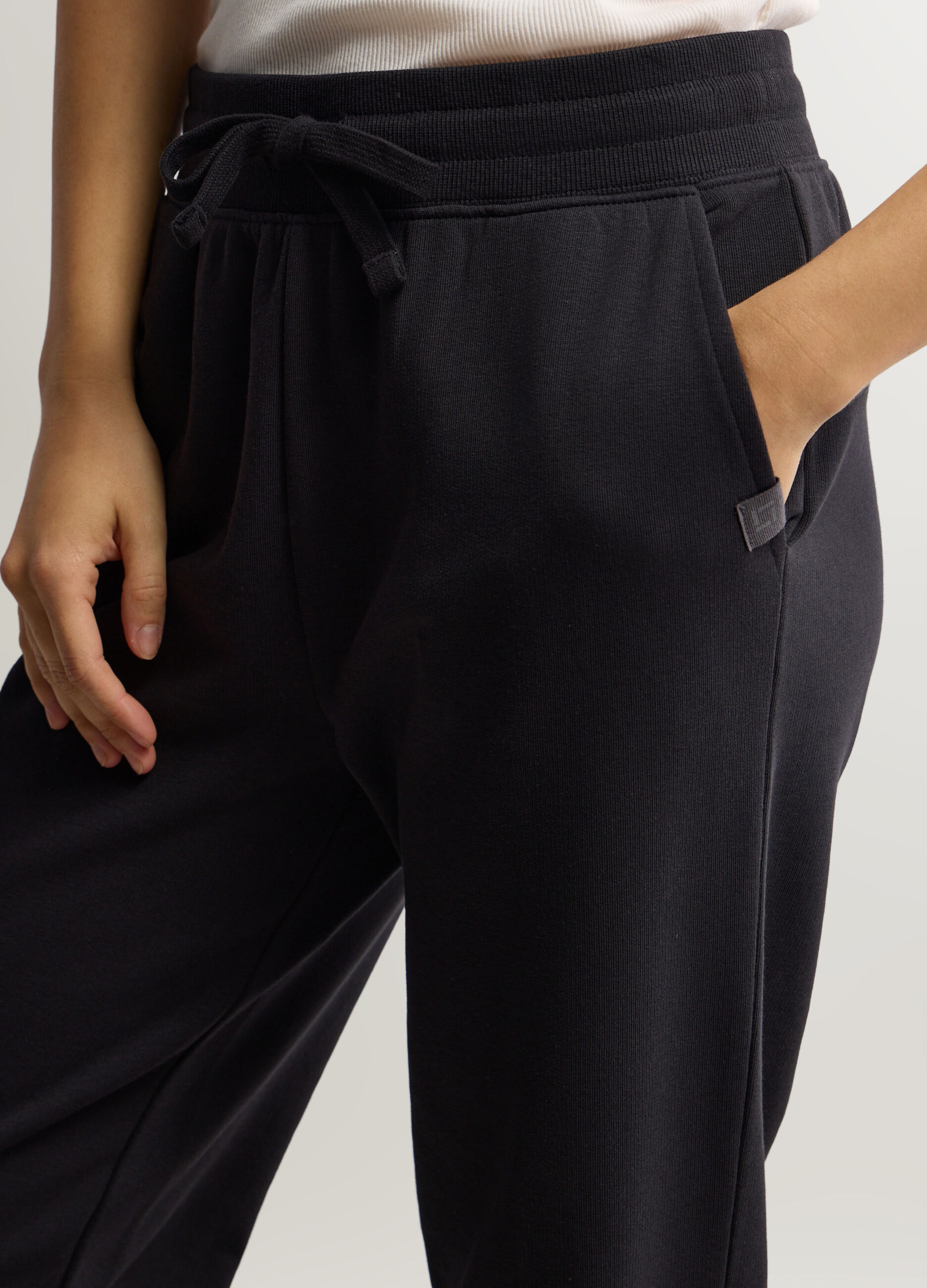 Jogger Fit Regular in misto cotone garzato stretch donna_3