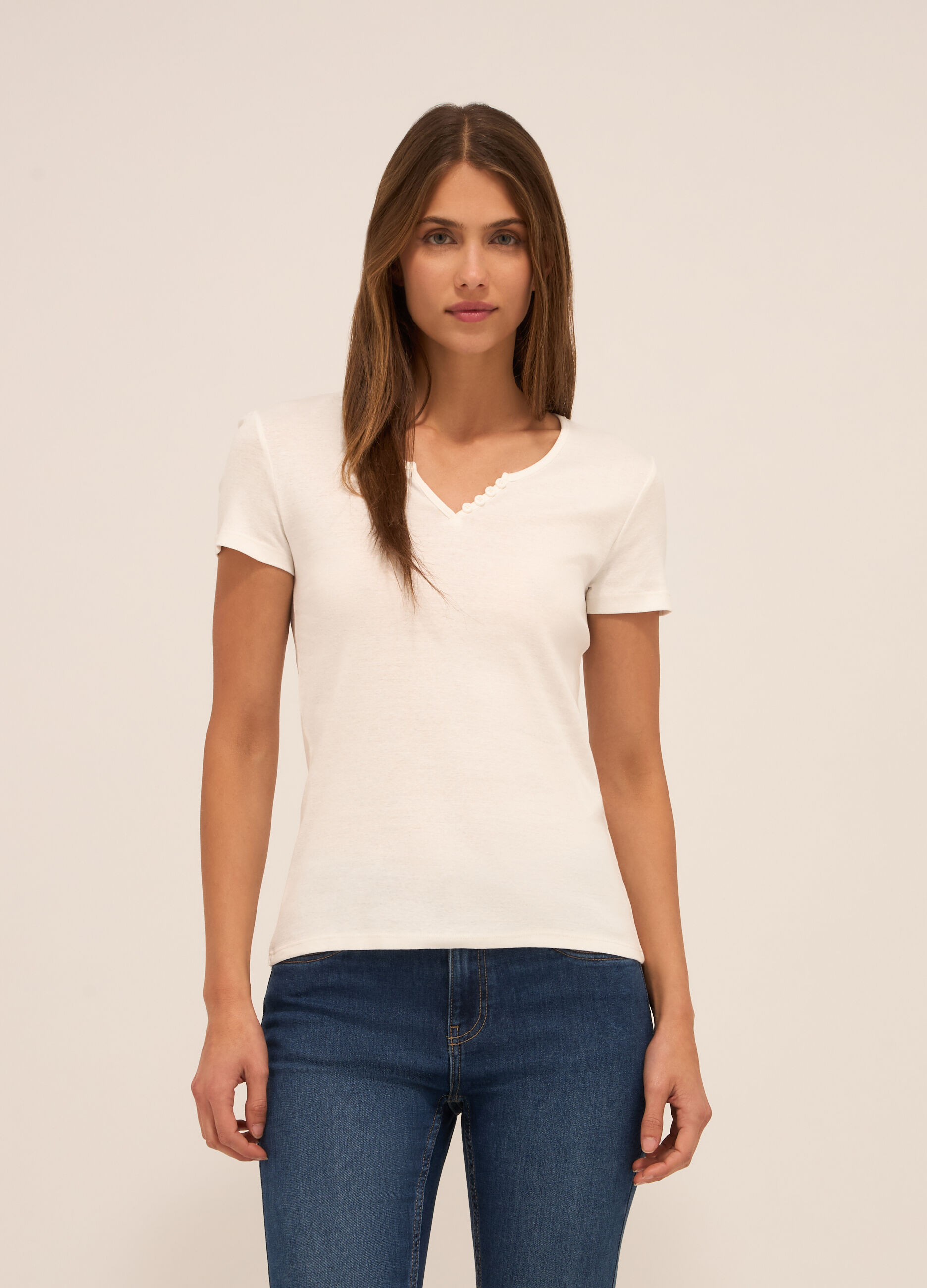 T-shirt in puro cotone donna_0