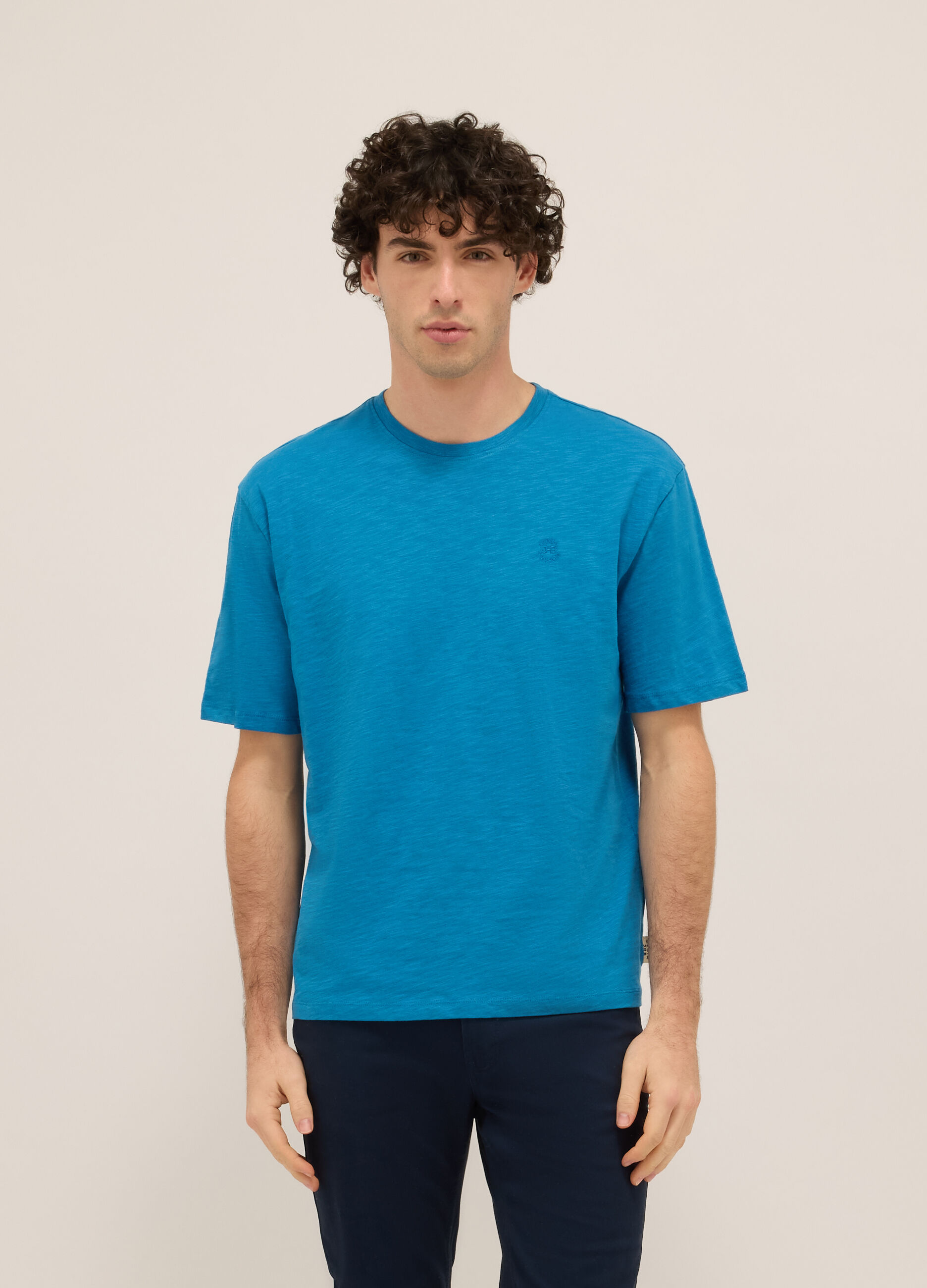 T-shirt girocollo in puro cotone uomo_0