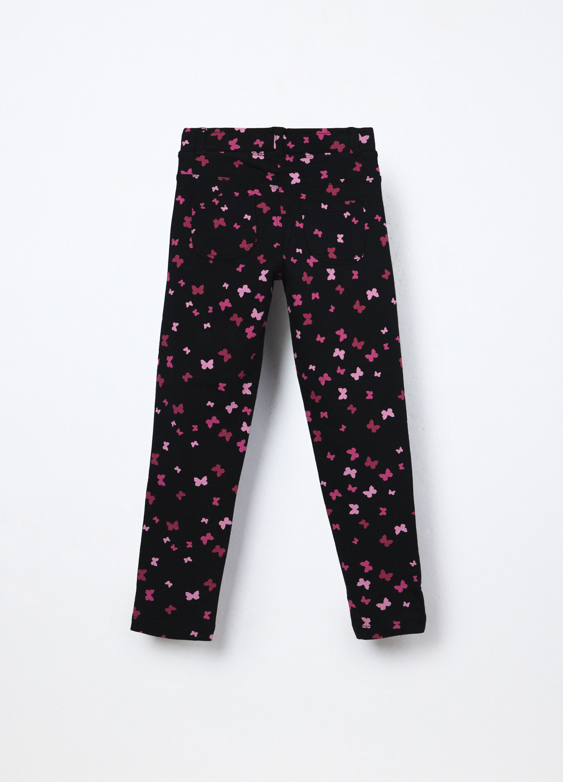 Leggings in french terry di cotone stretch bambina_1