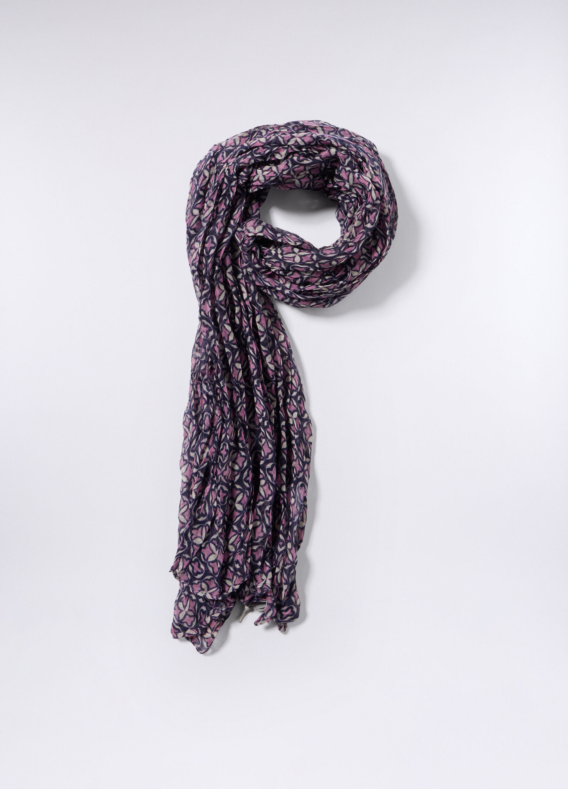 Sciarpa crinkle con stampa donna_0