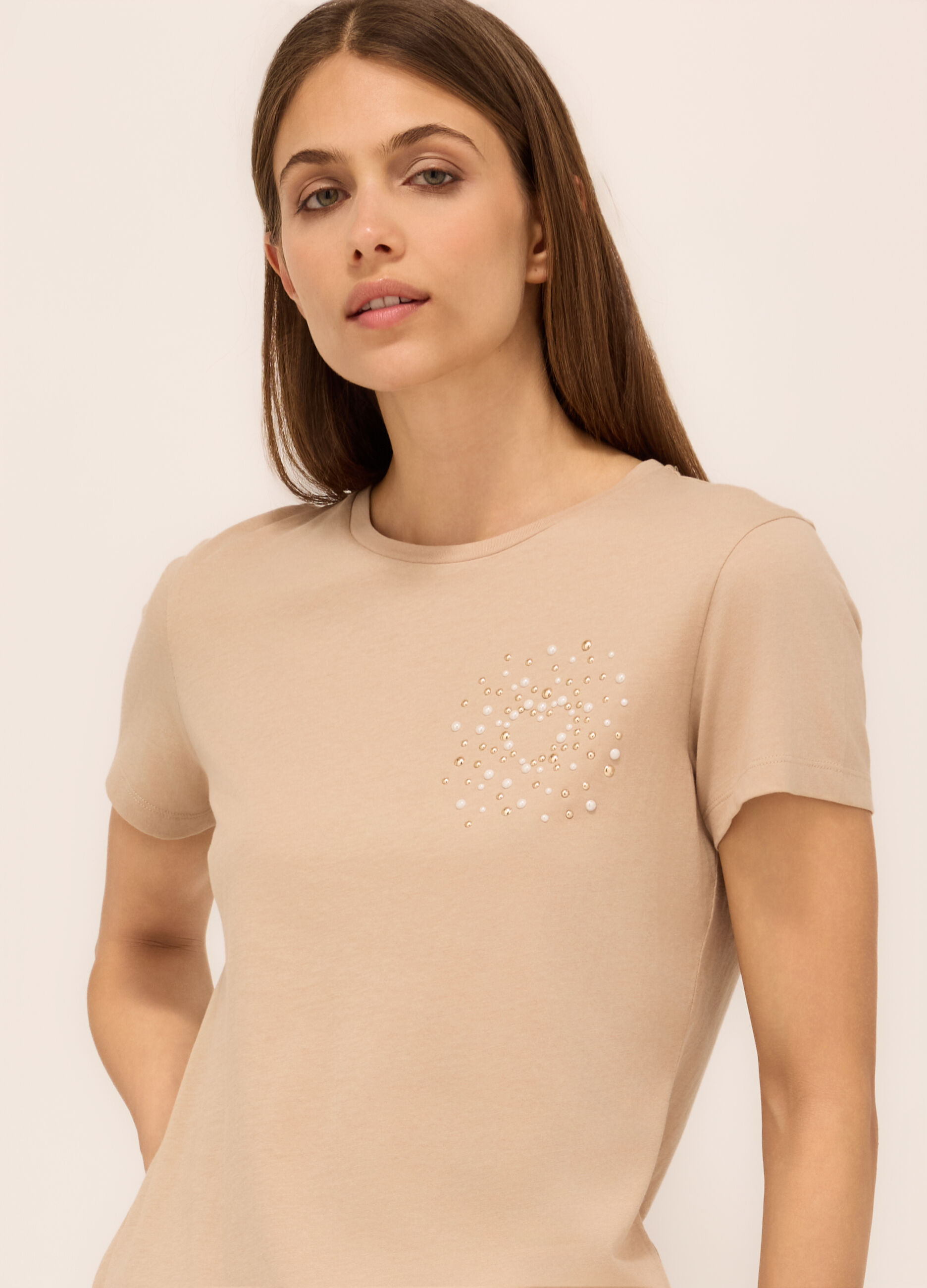 T-shirt in jersey di puro cotone donna_2