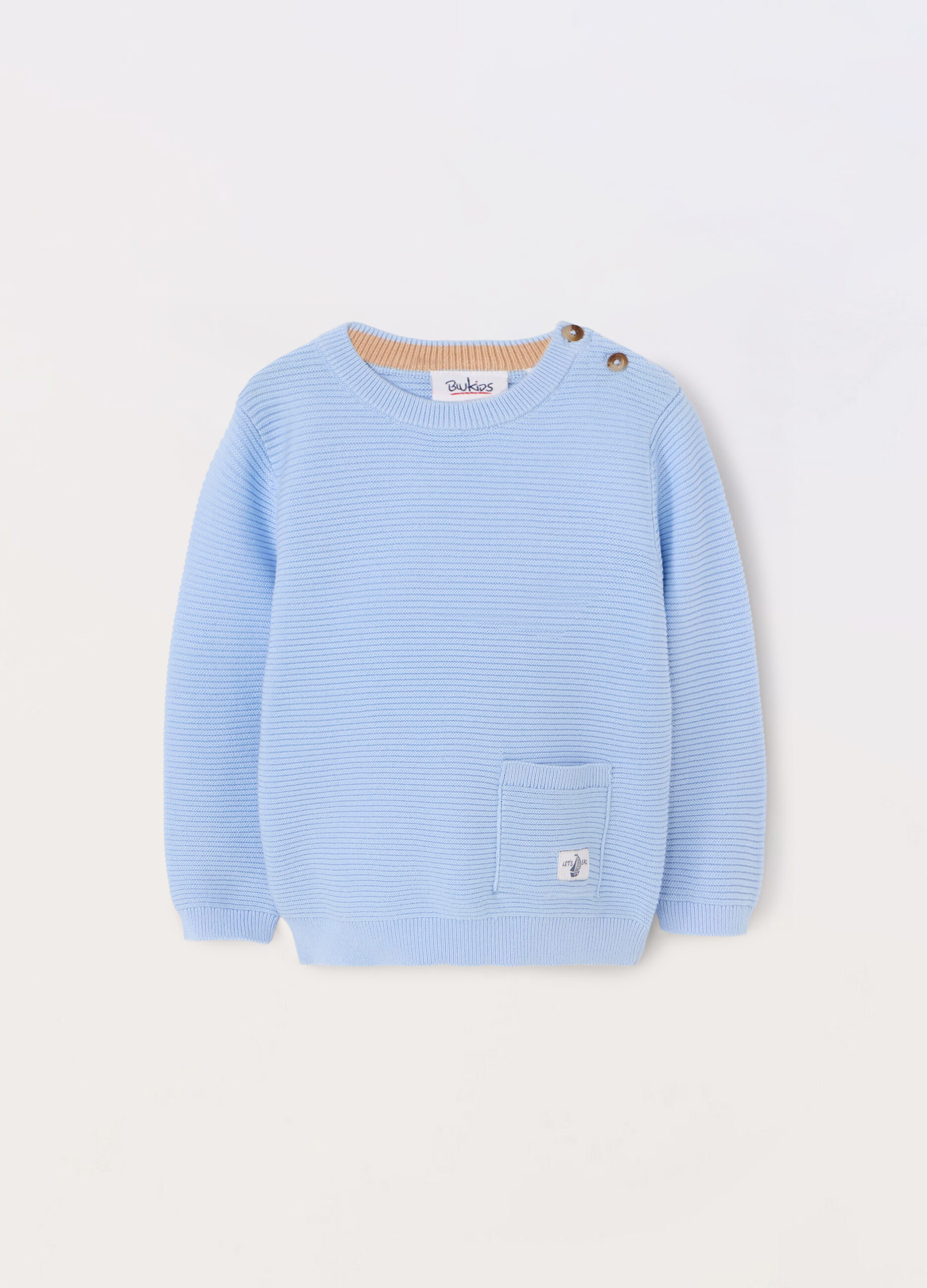 Girocollo tricot in puro cotone neonato