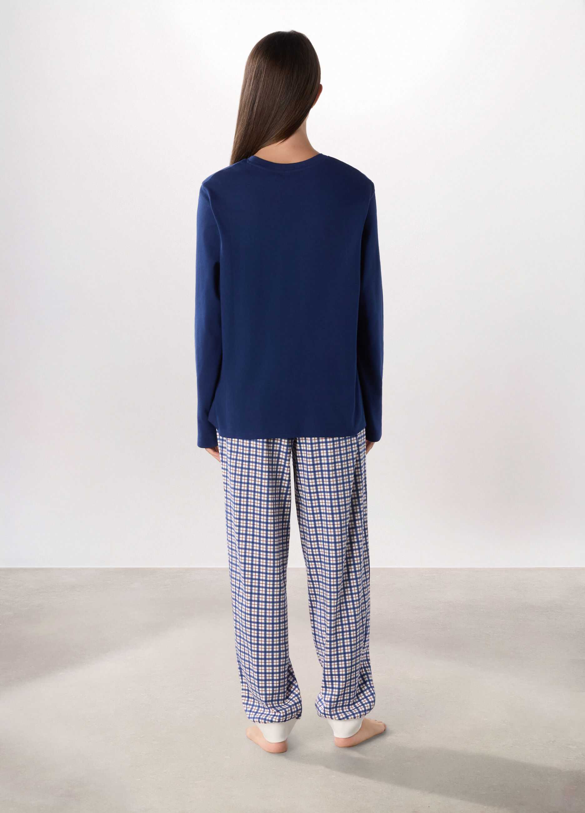 Set pigiama in interlock di puro cotone donna_1