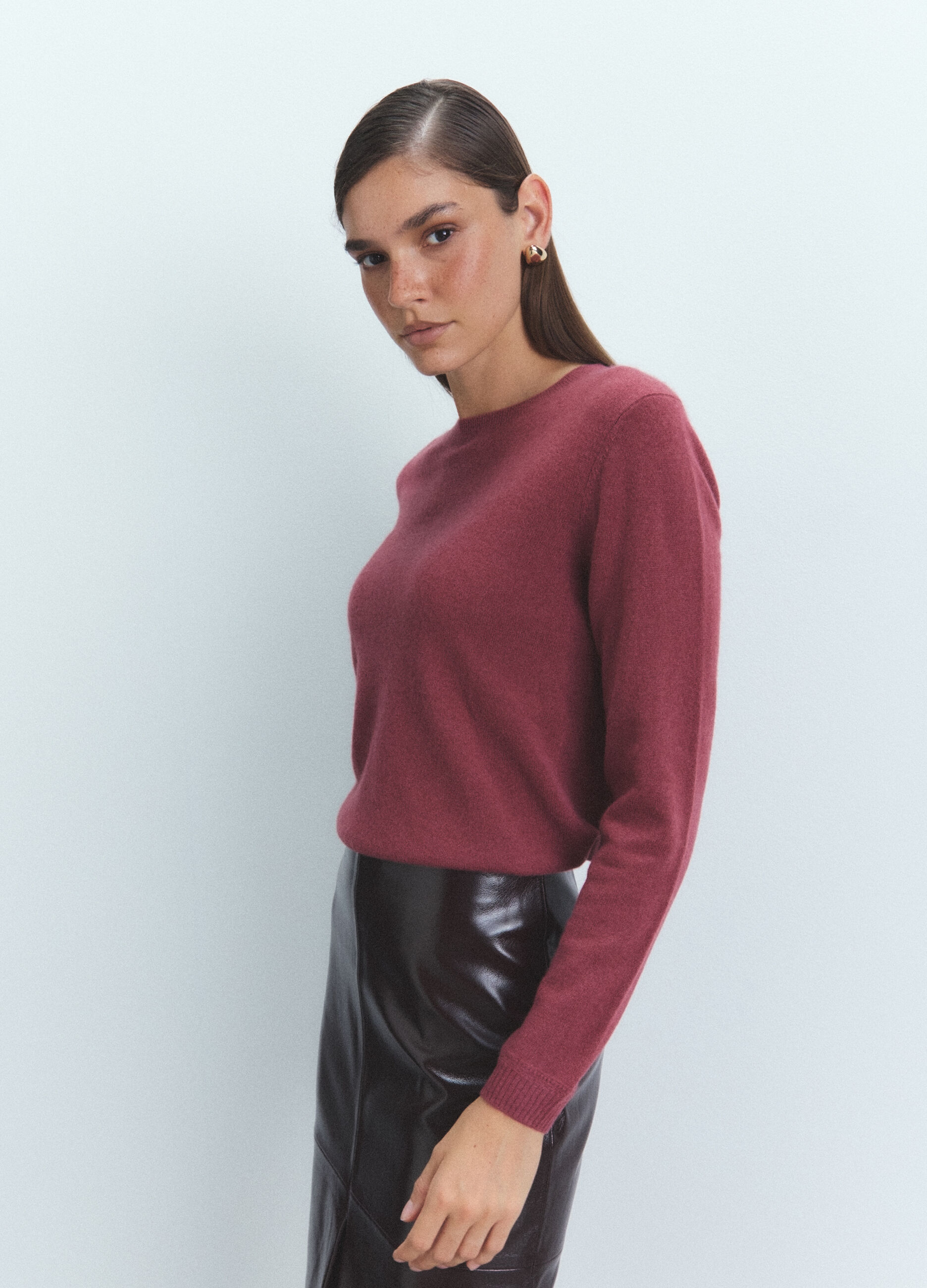 Pullover girocollo in puro cashmere donna_2