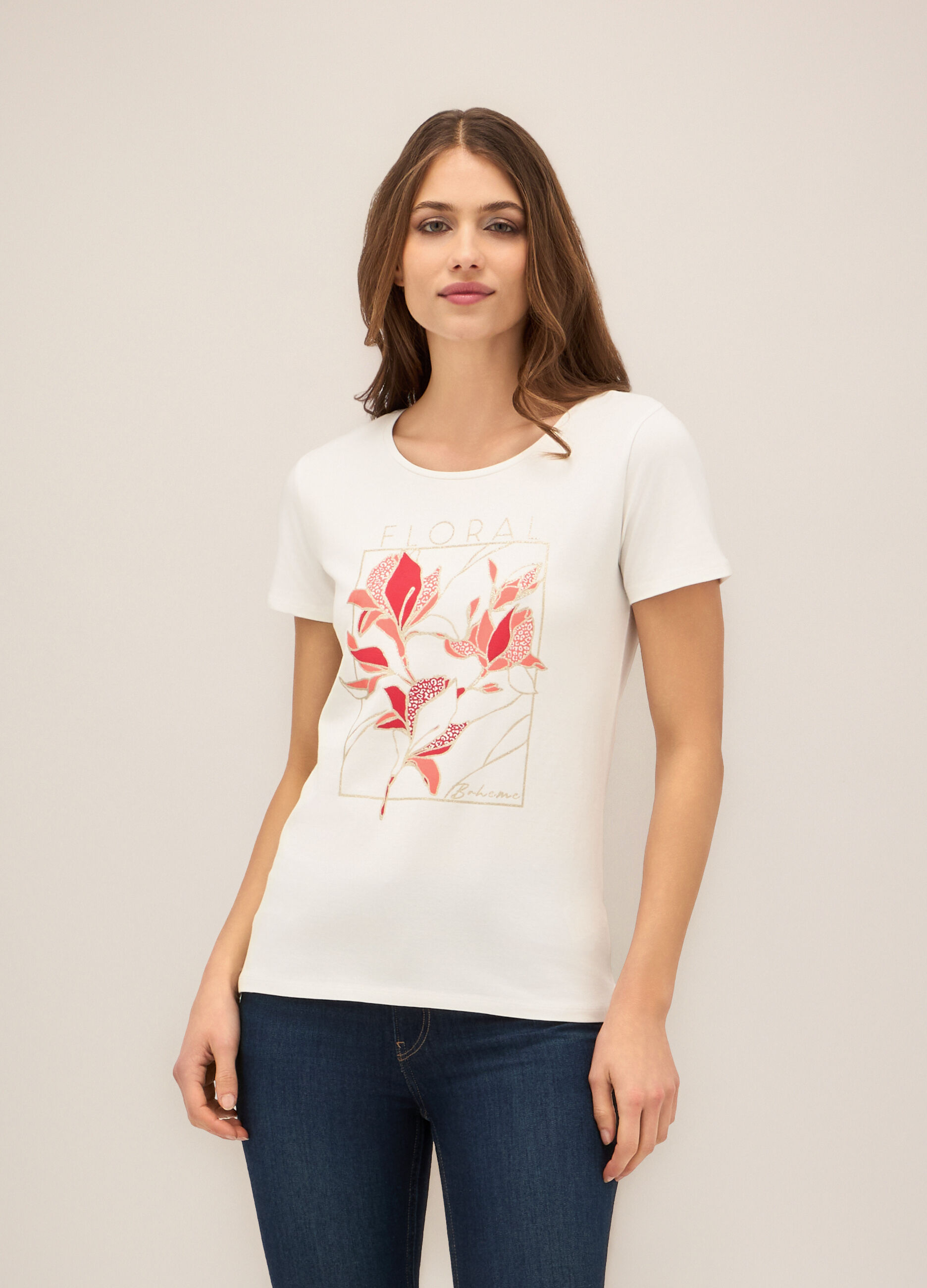 T-shirt in cotone stretch donna_0