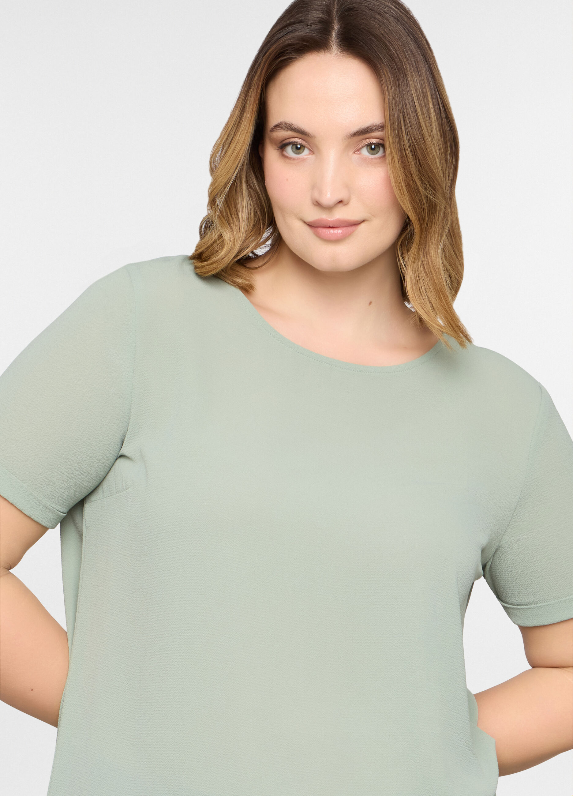 T-shirt girocollo stretch donna curvy_2