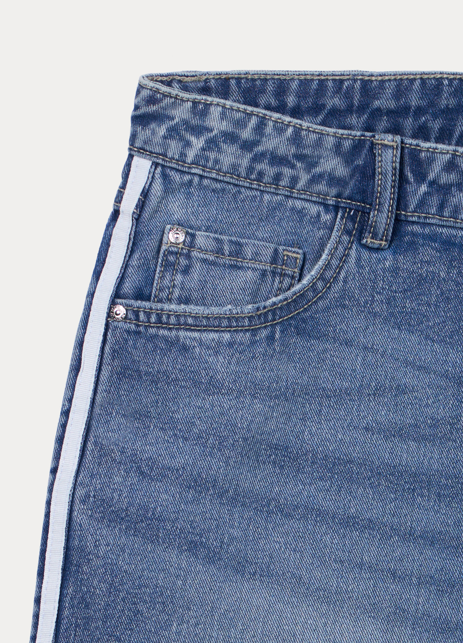 Shorts in denim di puro cotone ragazza_2