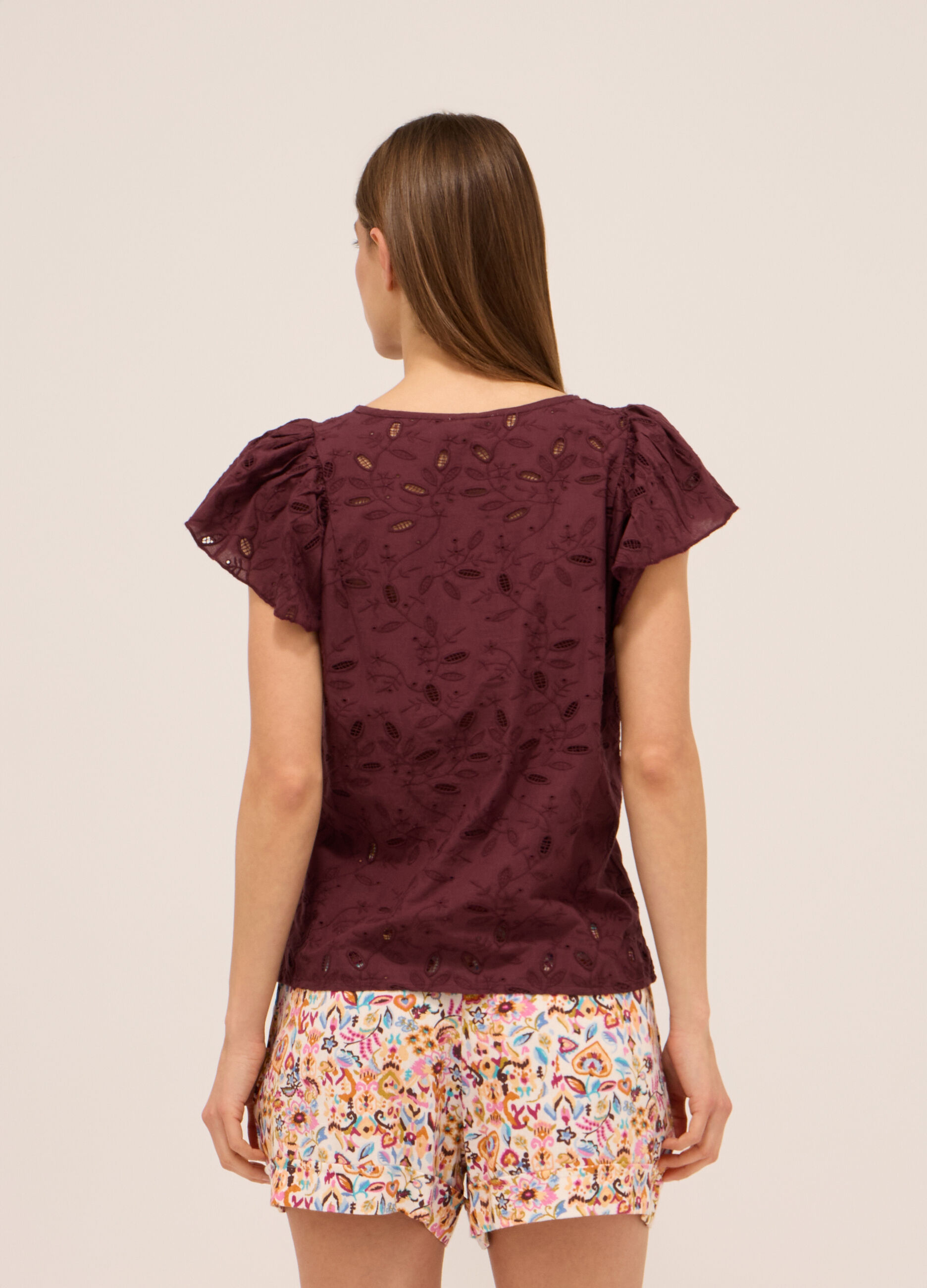 Blusa in puro cotone con ricami donna_1
