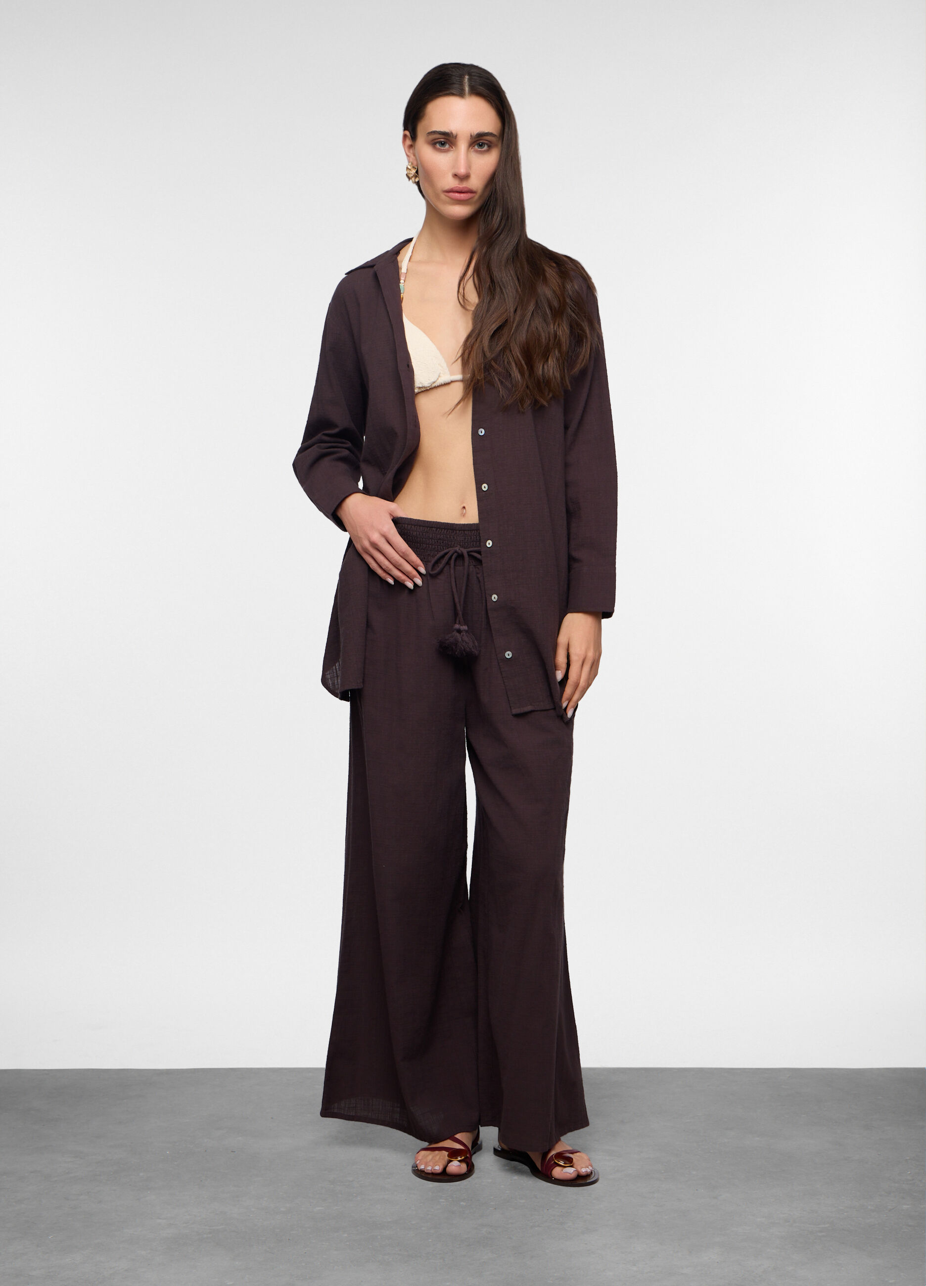 Pantaloni wide leg copricostume donna_0