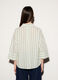 Camicia over fit colletto alla francese in puro cotone dobby a righe donna_2