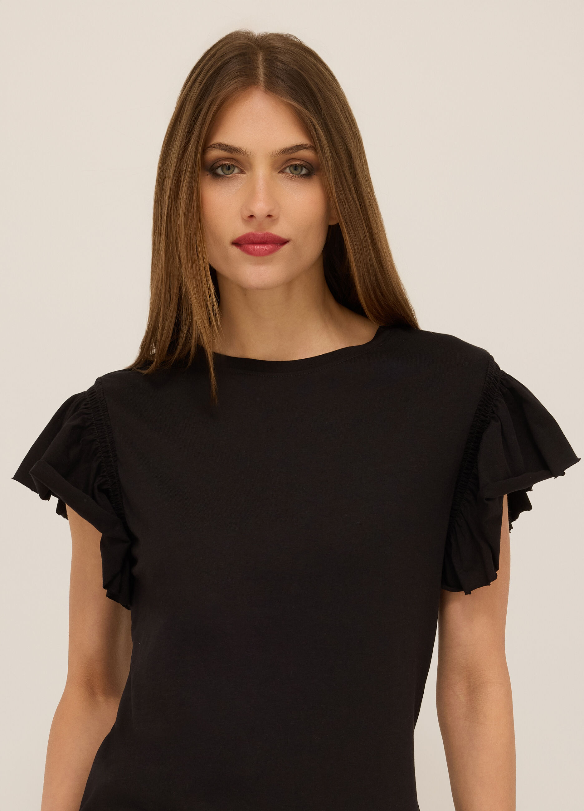 T-shirt in jersey di puro cotone donna_2