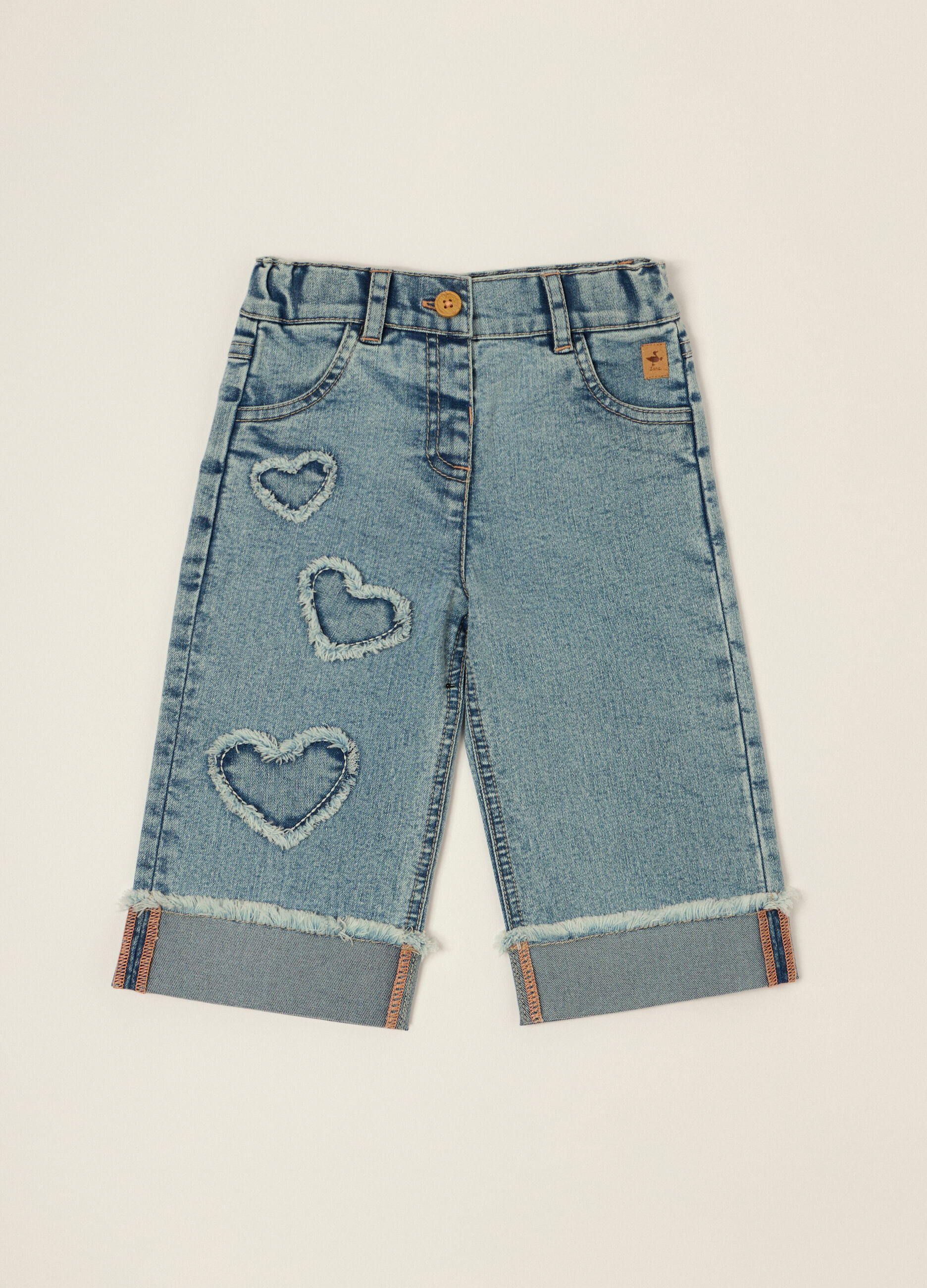 Pantaloni denim in cotone elasticizzato_0