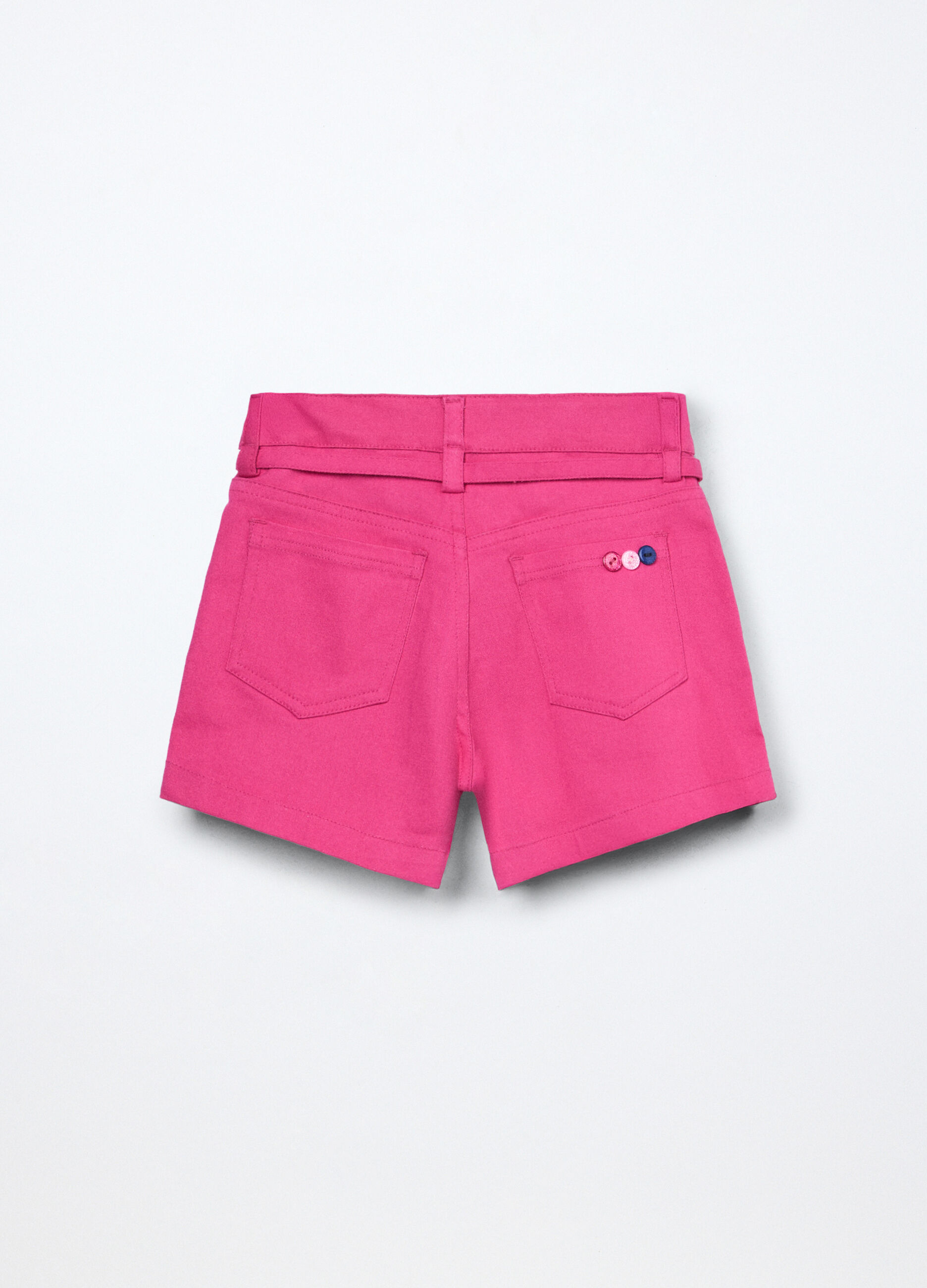 Shorts in twill di cotone stretch bambina_1