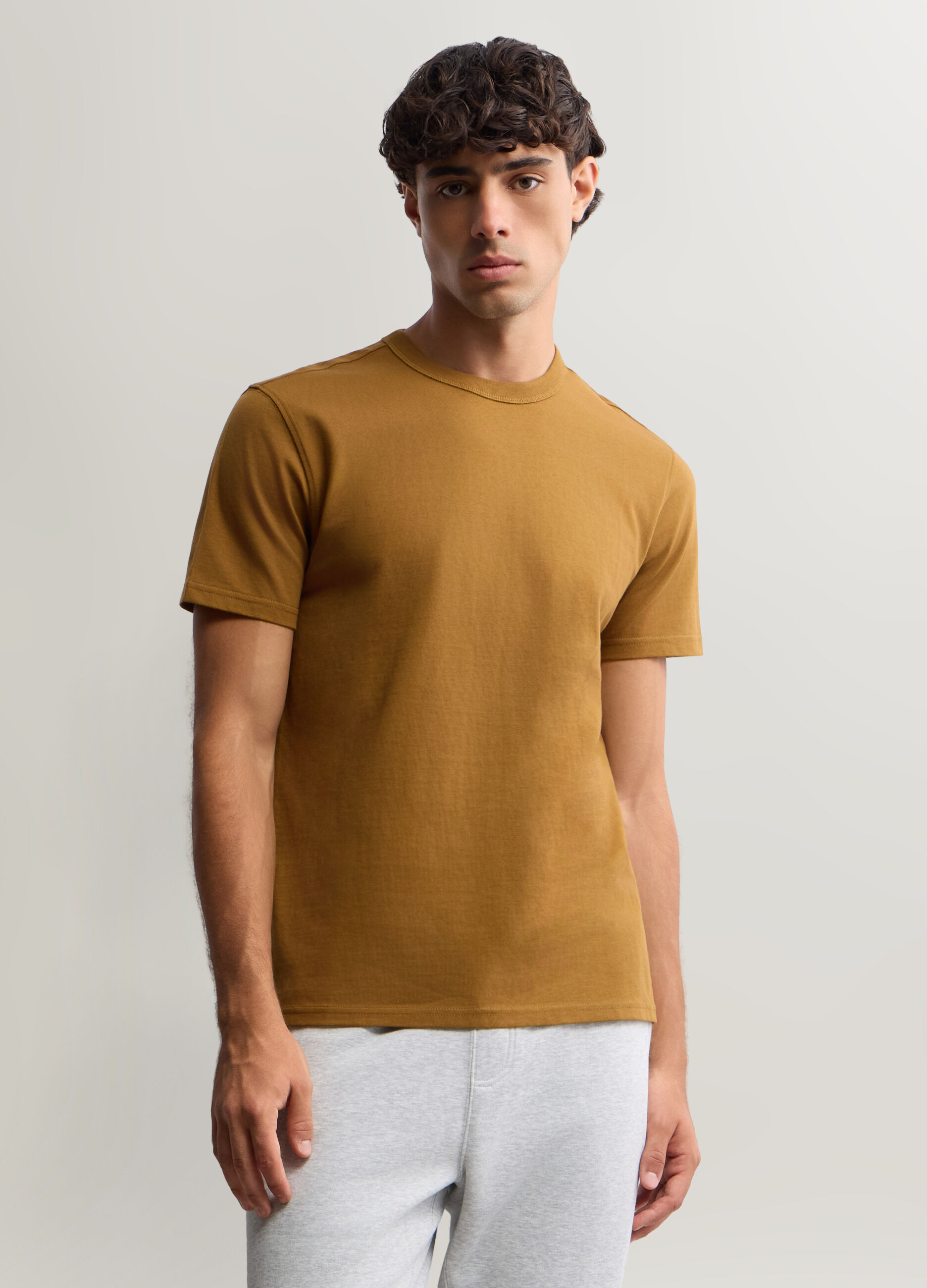 T-shirt girocollo in interlock di cotone uomo_0