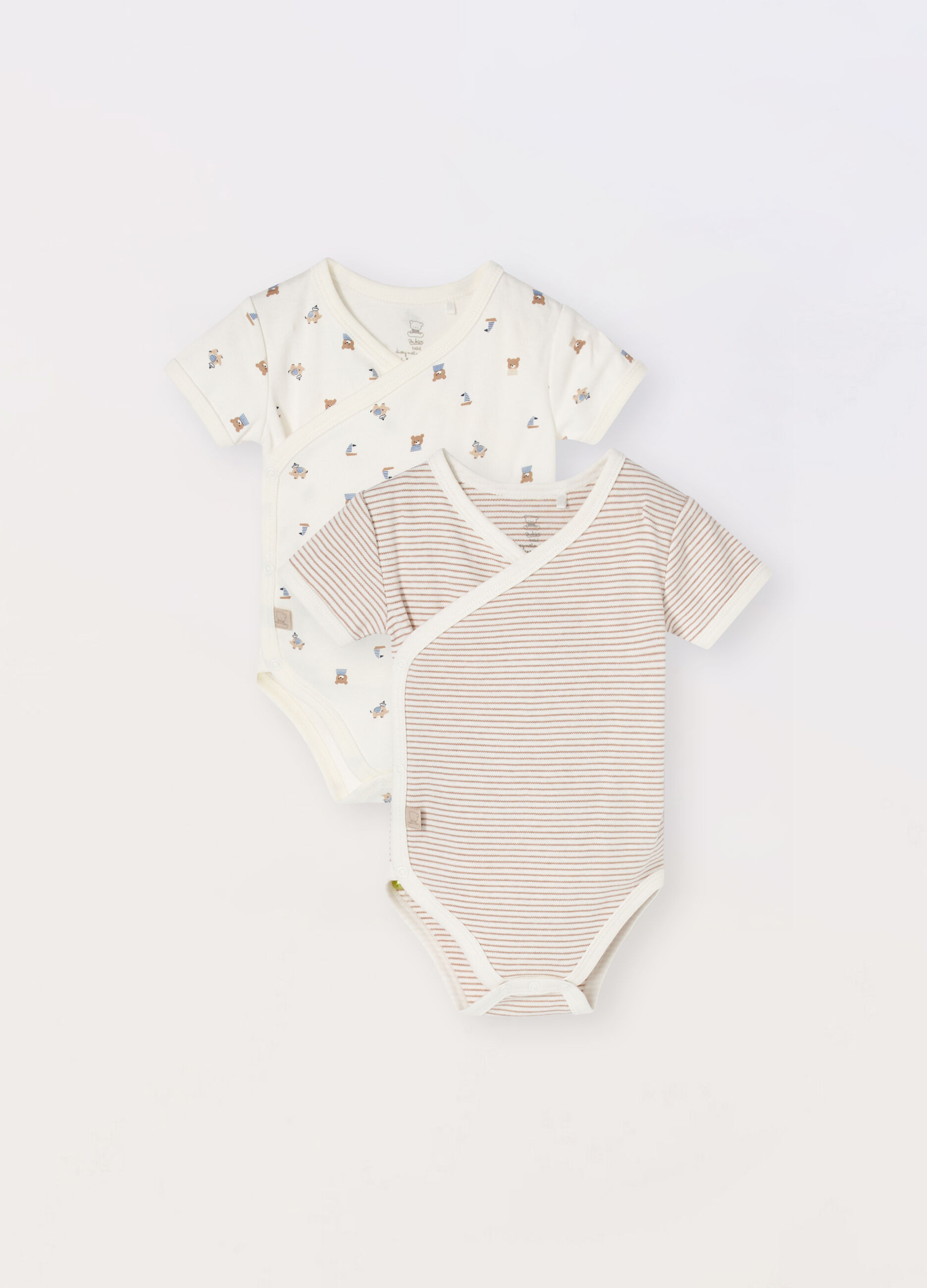 Pack 2 body incrociati in interlock di puro cotone _0