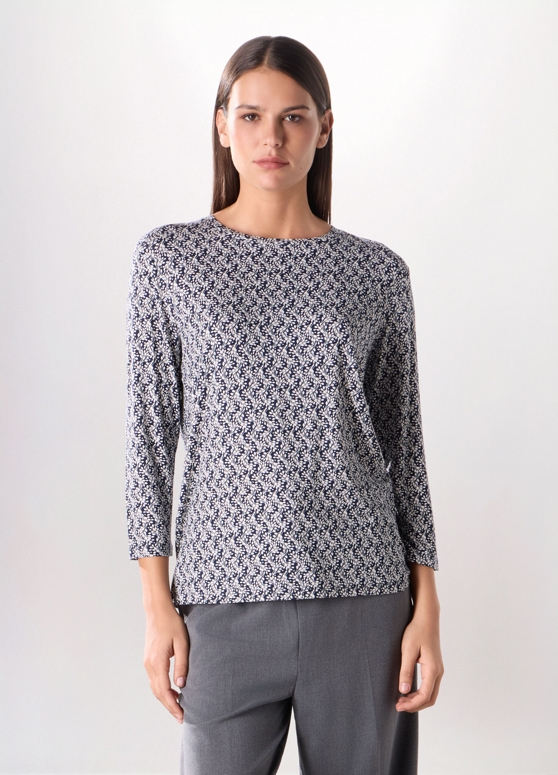 T-shirt in jersey di viscosa stretch donna_0