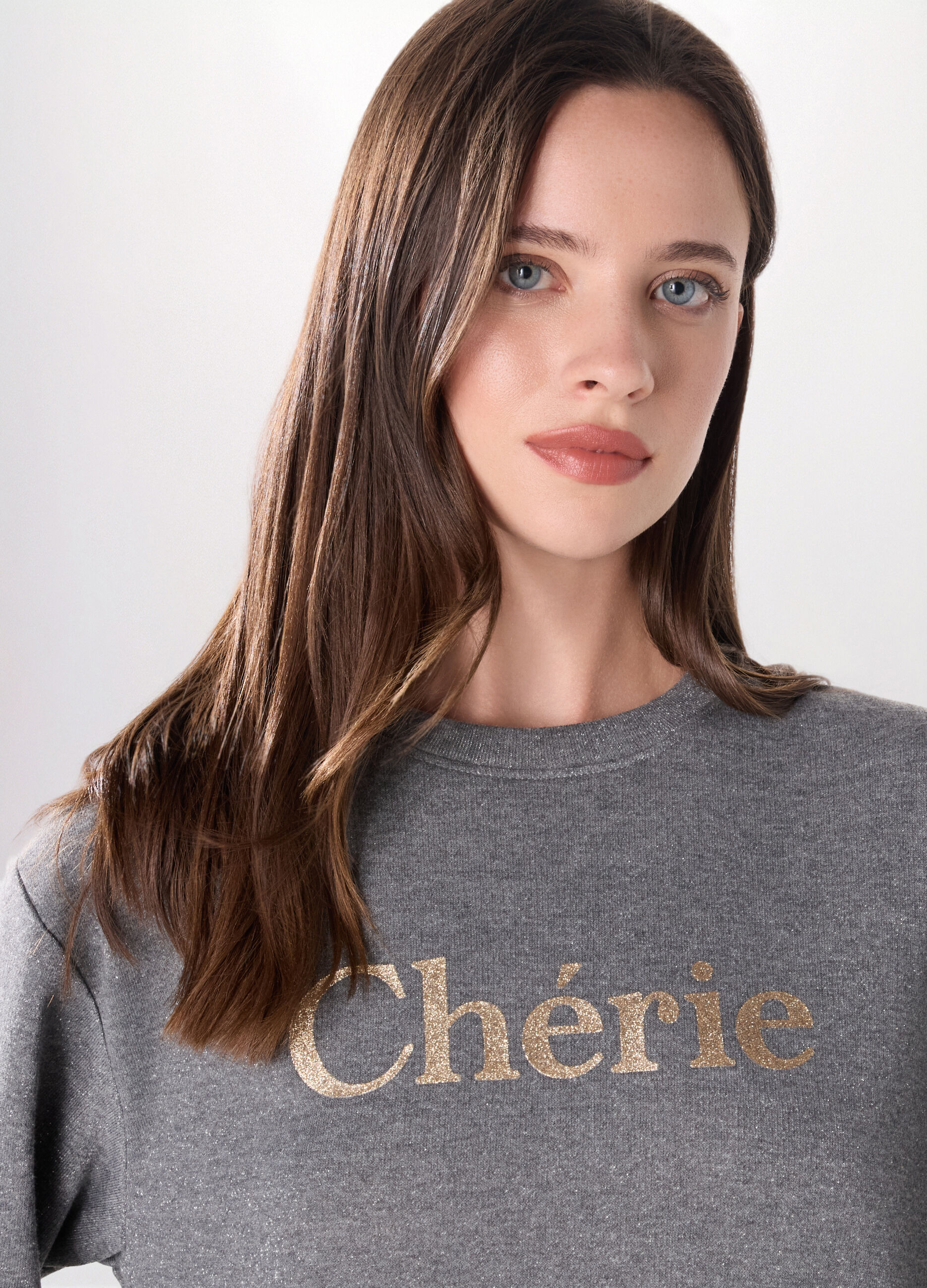 Felpa in french terry di misto cotone donna_2