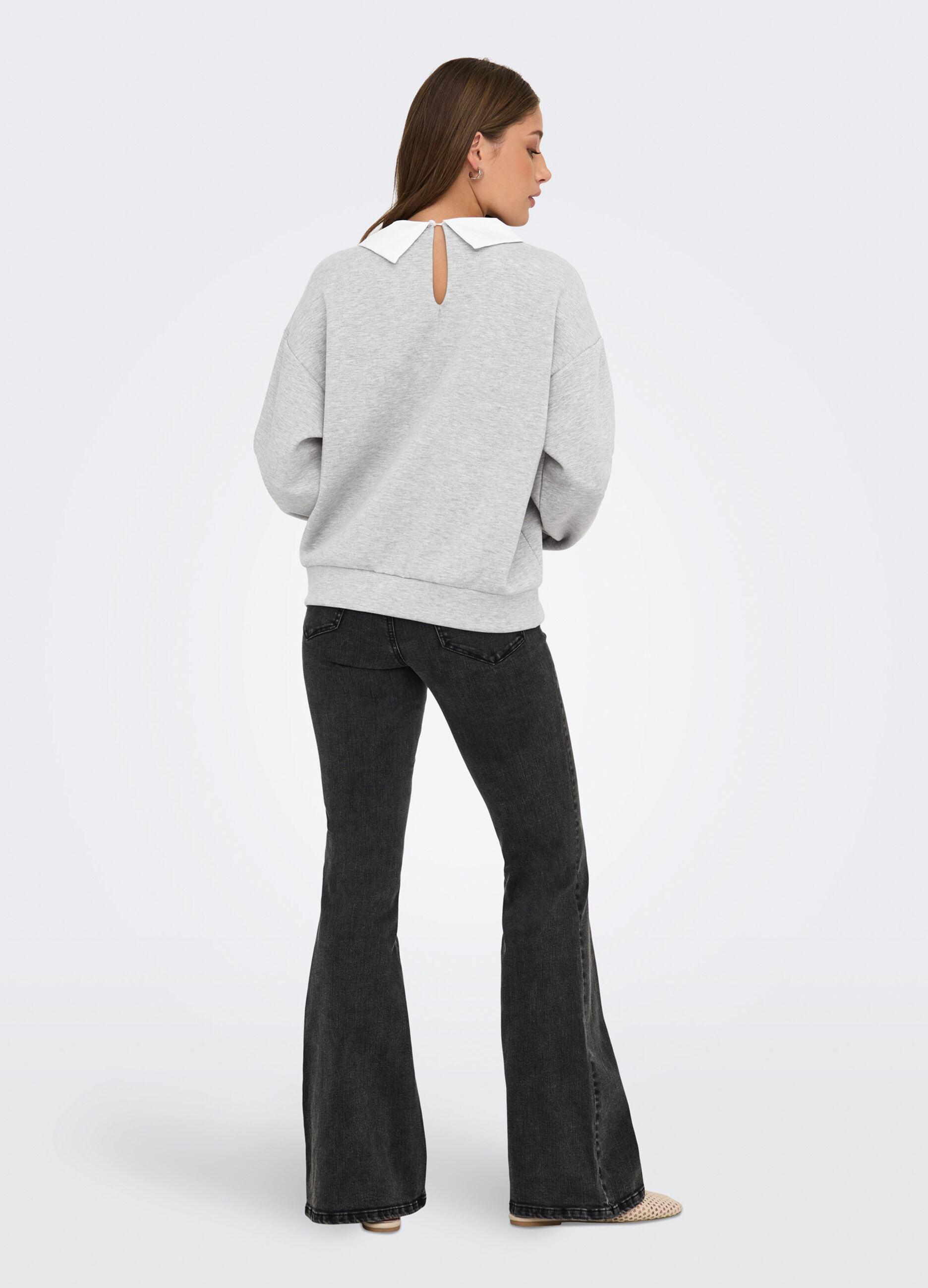 Felpa con inserto camicia donna_1