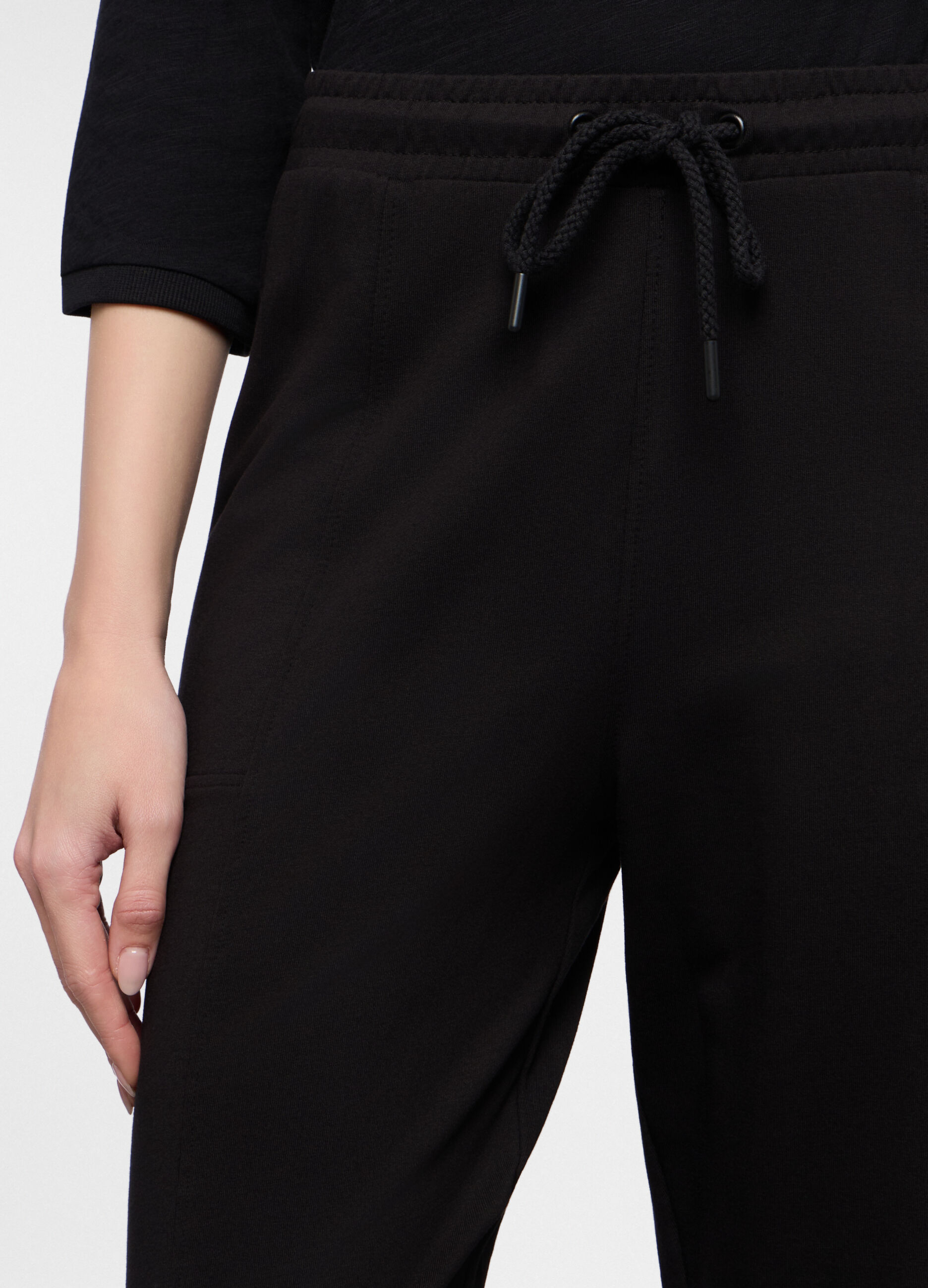 Jogger straight fit in french terry stretch donna_2