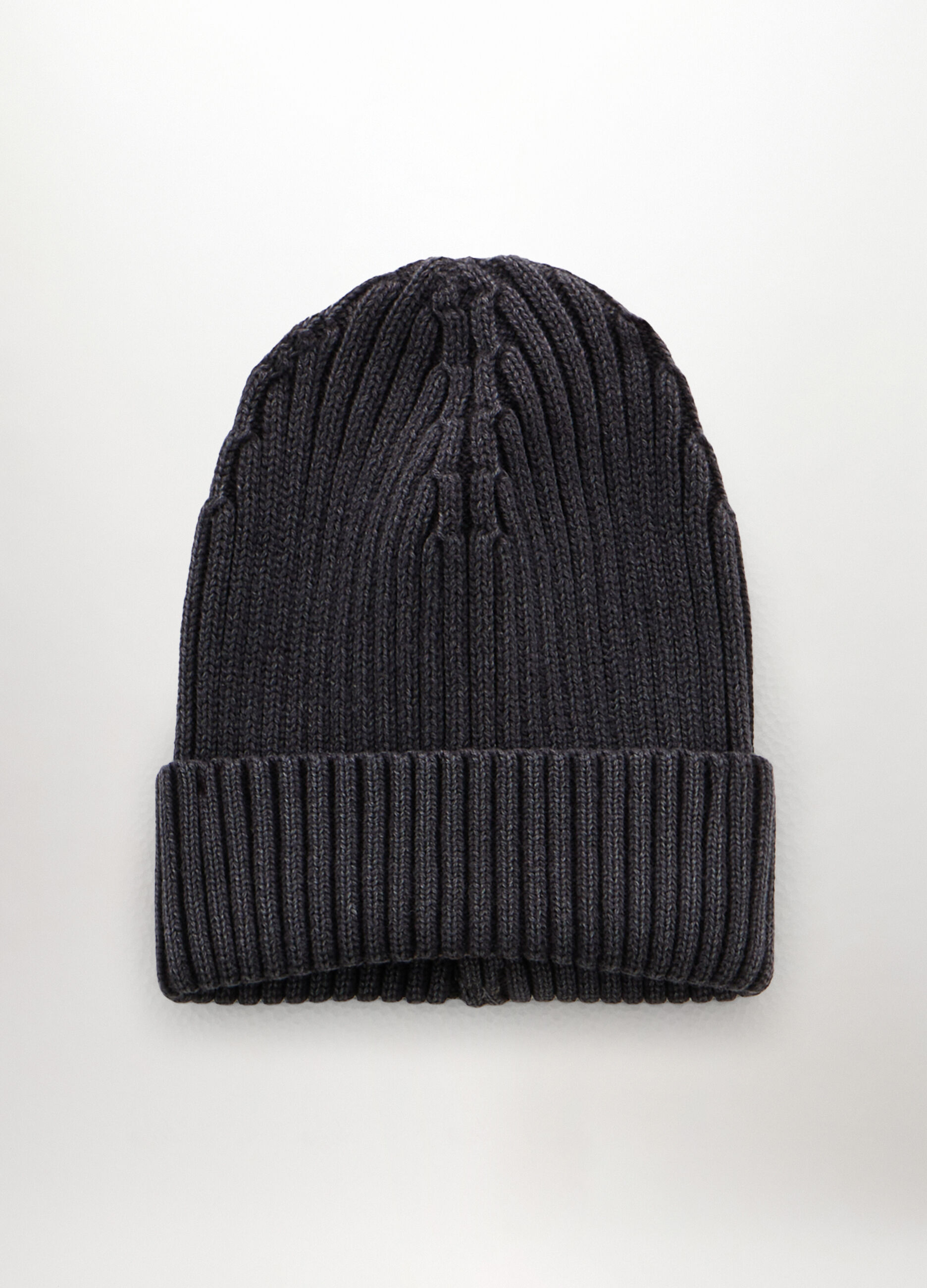 Berretto a coste in puro cotone uomo_0