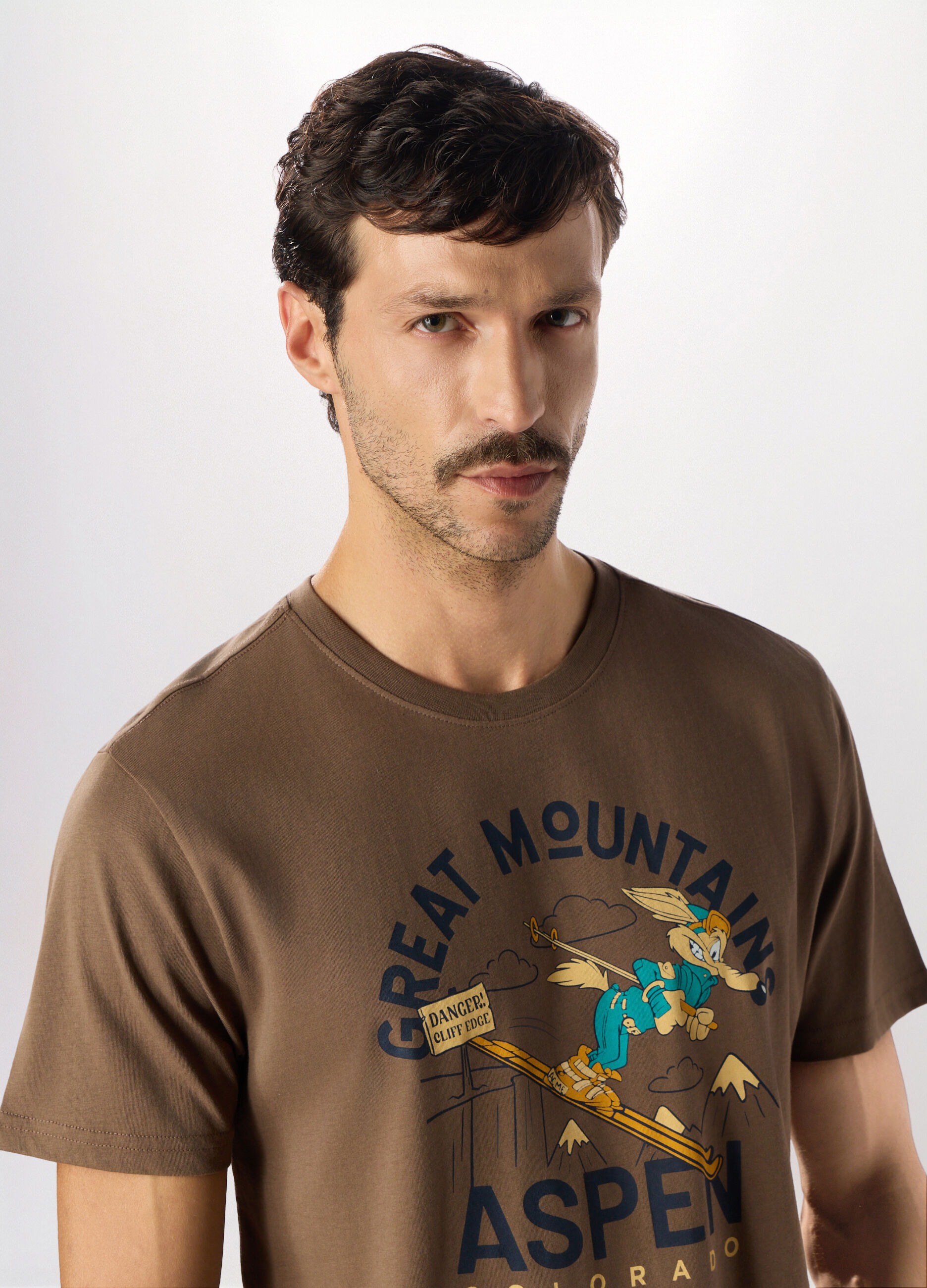 T-shirt girocollo con stampa Wile E. Coyote in cotone uomo_2