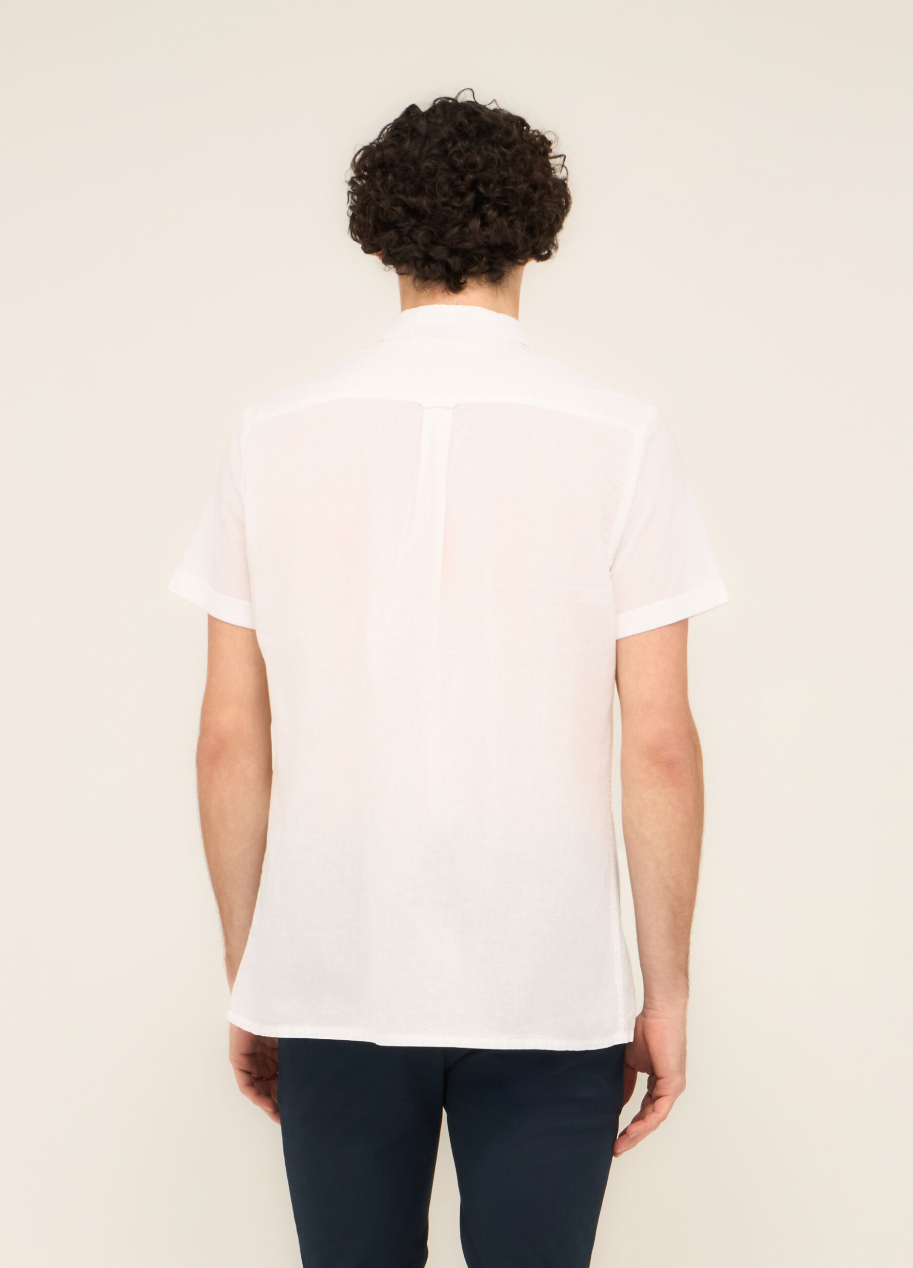 Camicia a maniche corte con taschino uomo_1