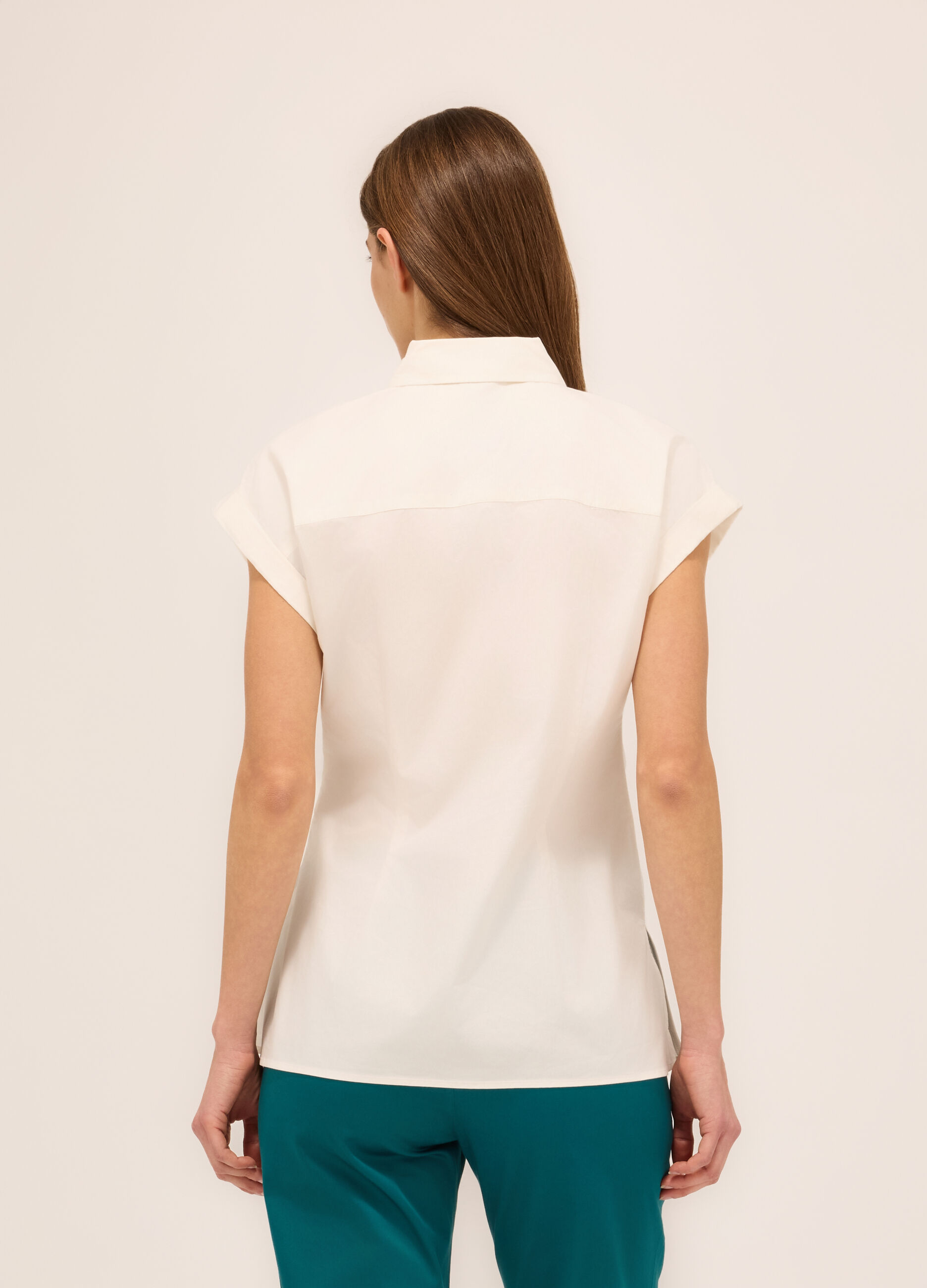Camicia in puro cotone con nodo donna_1