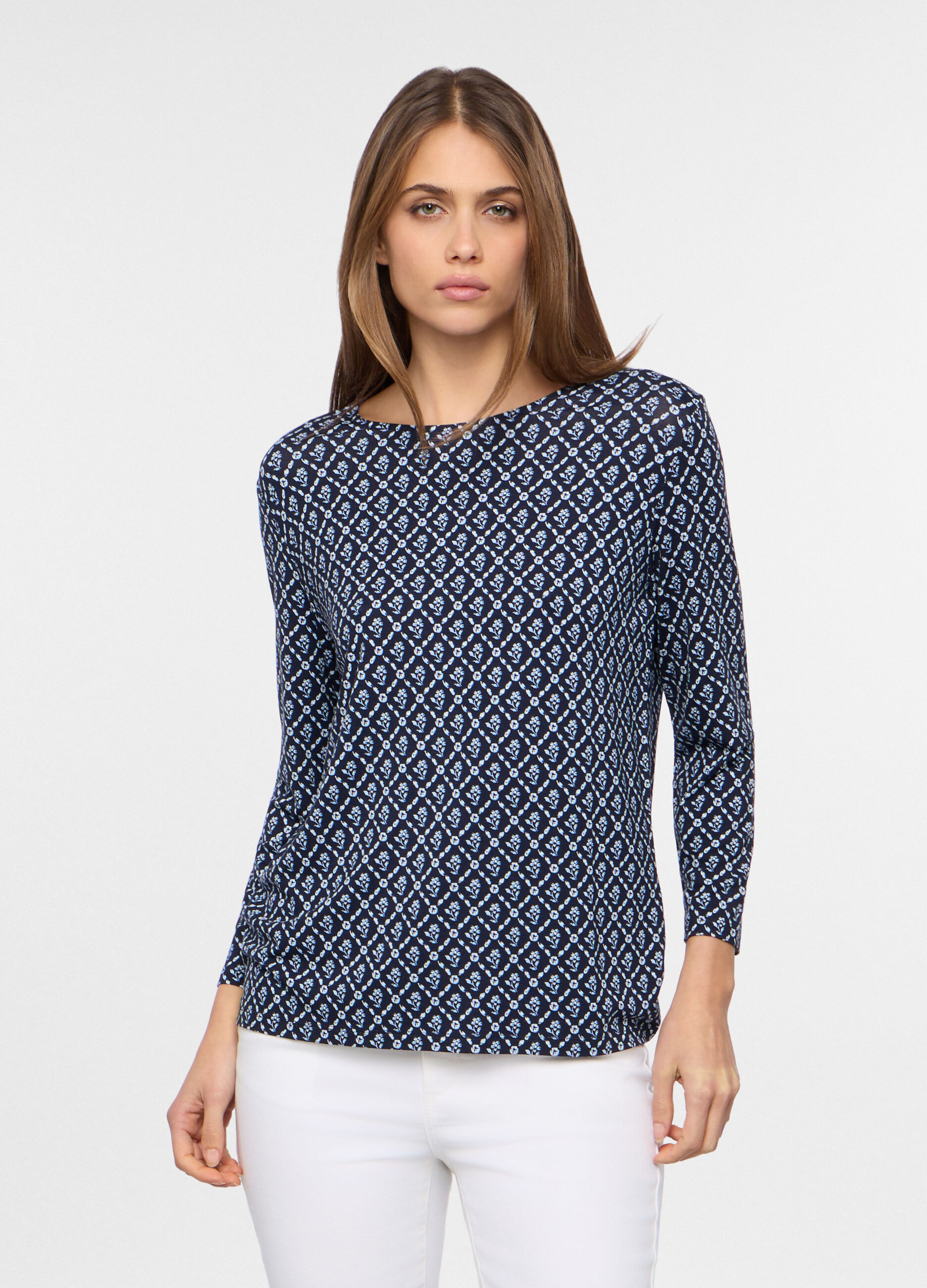 T-shirt in jersey di viscosa stretch donna_0