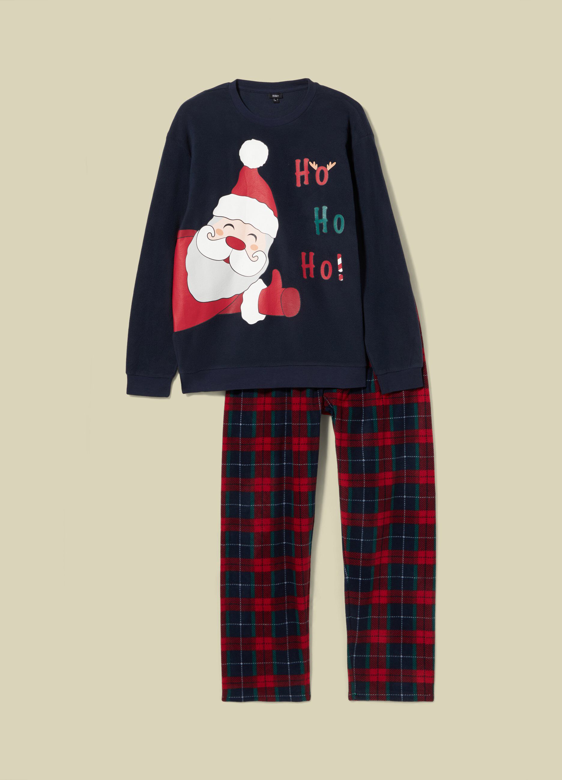Set pigiama lungo in pile Natale uomo