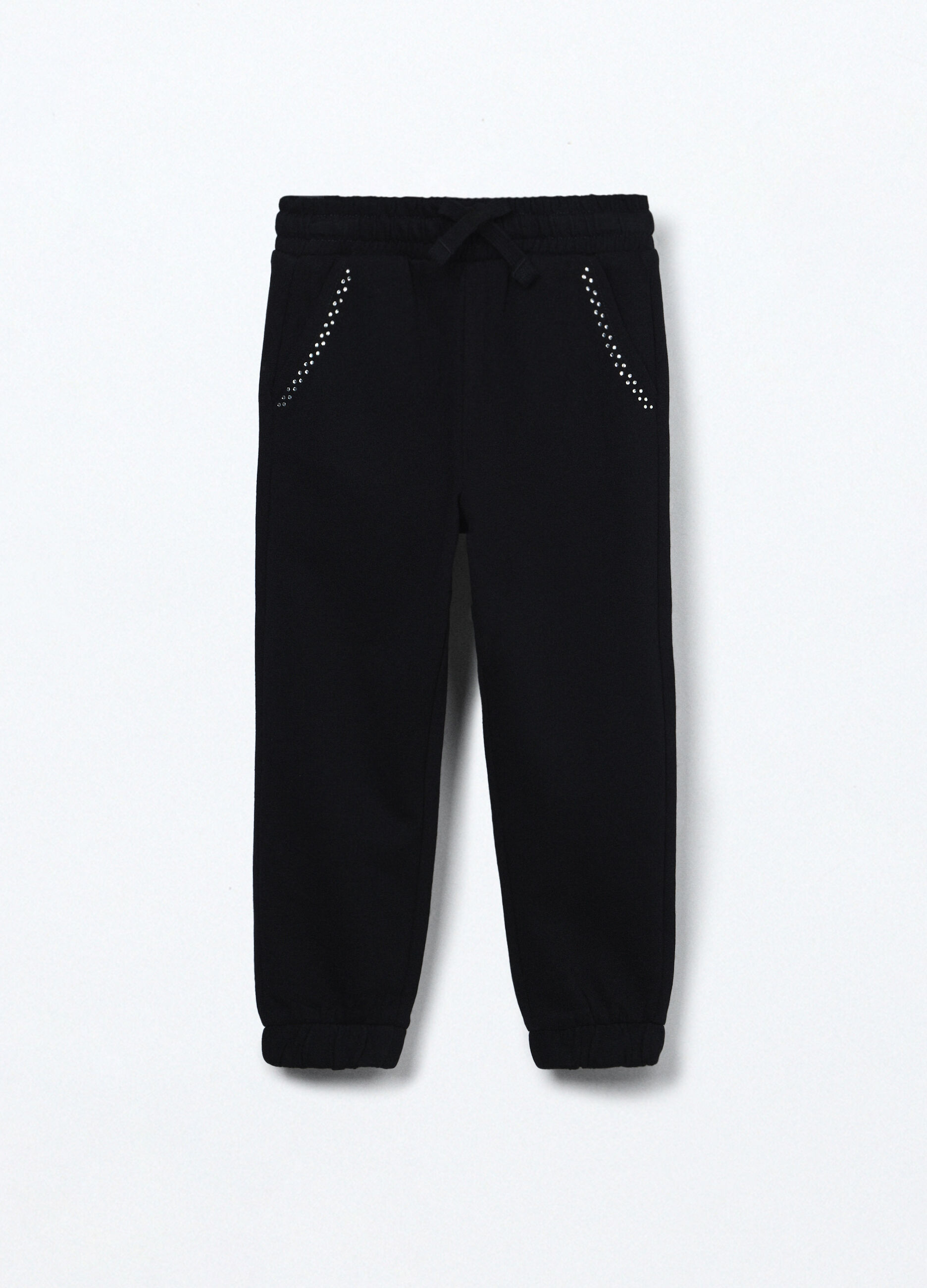 Jogger in french terry di puro cotone bambina_0
