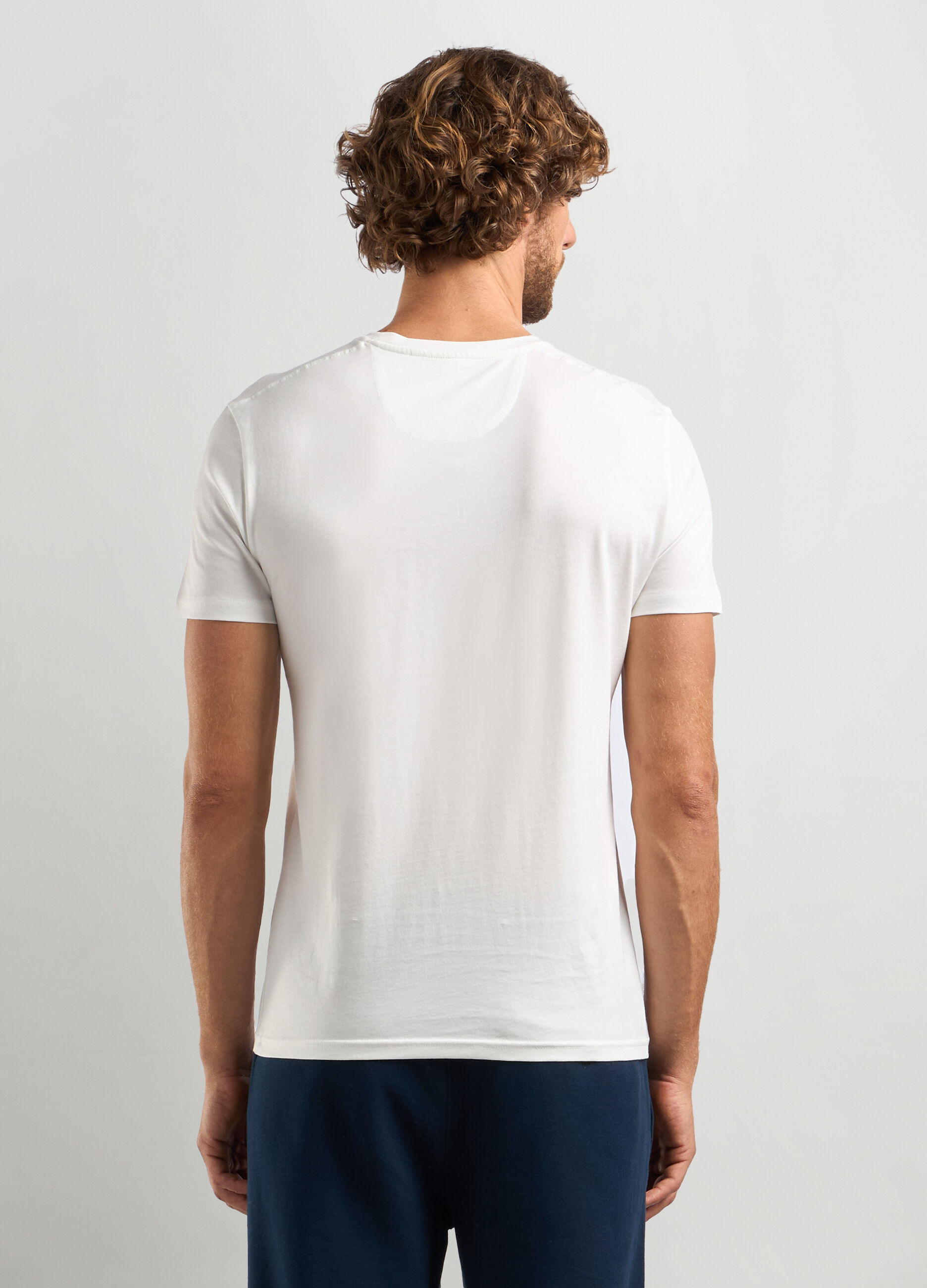 T-shirt girocollo in puro cotone uomo_1