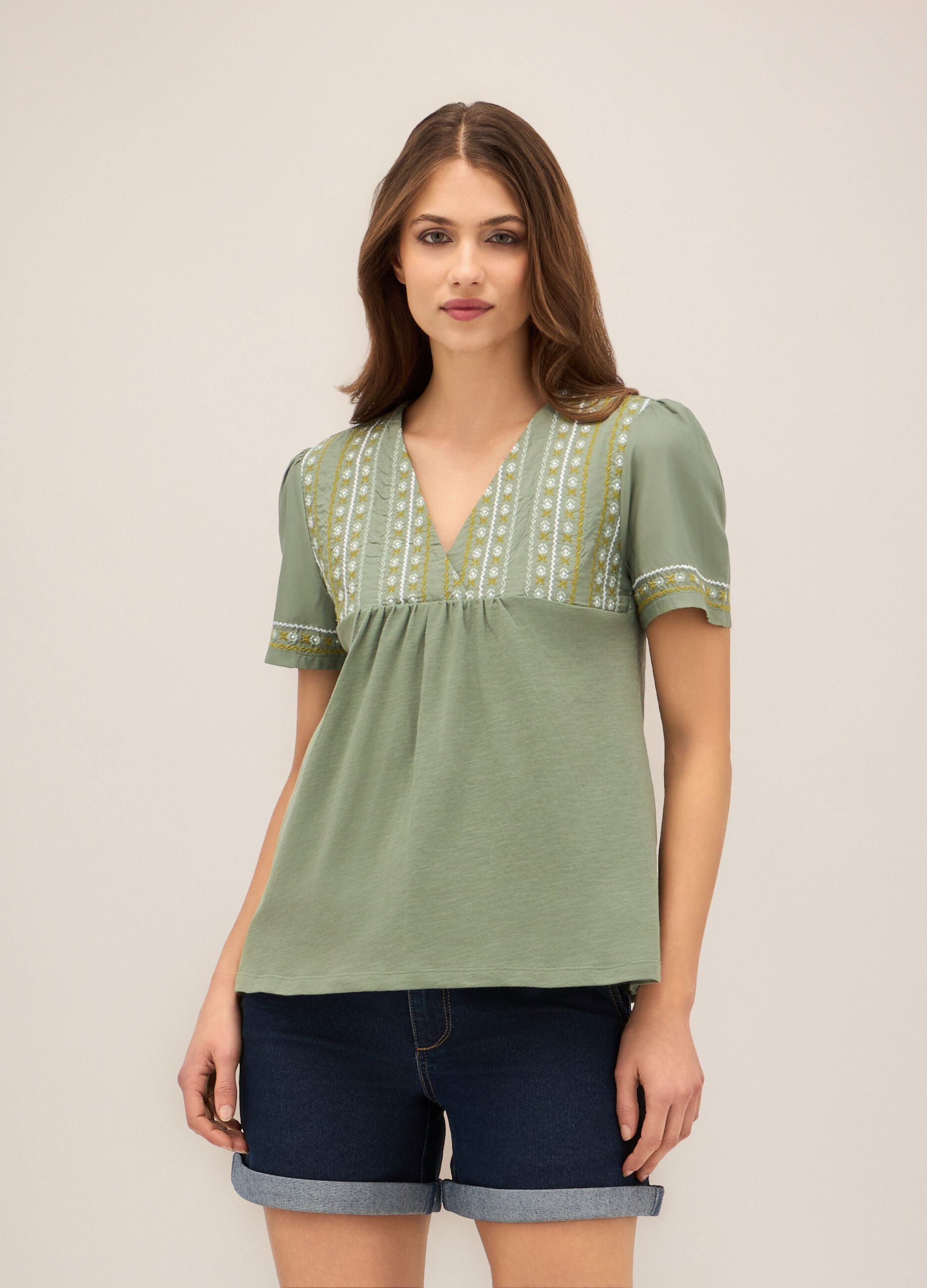 T-shirt in jersey di cotone donna_0