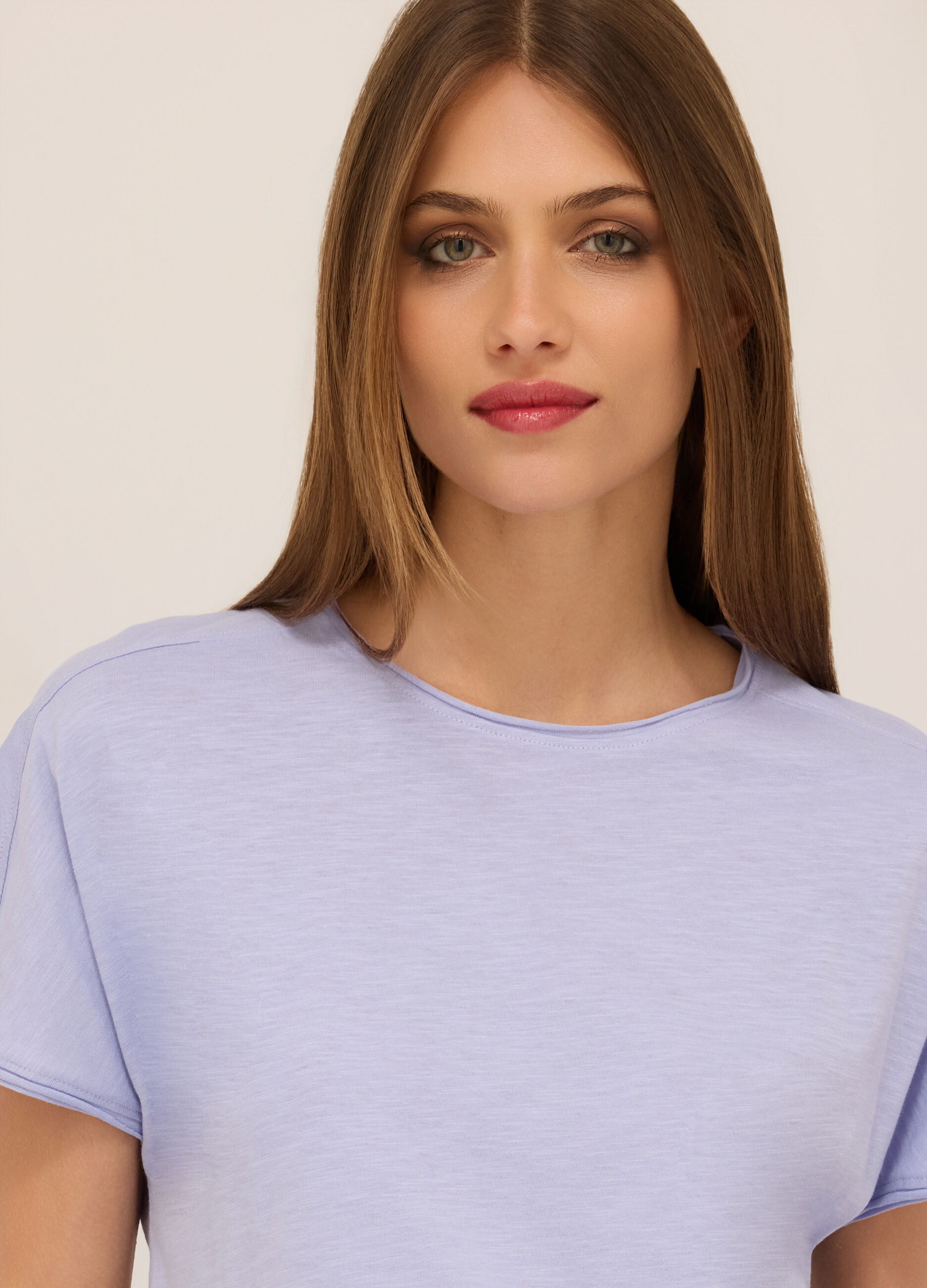 T-shirt in jersey di puro cotone donna_2