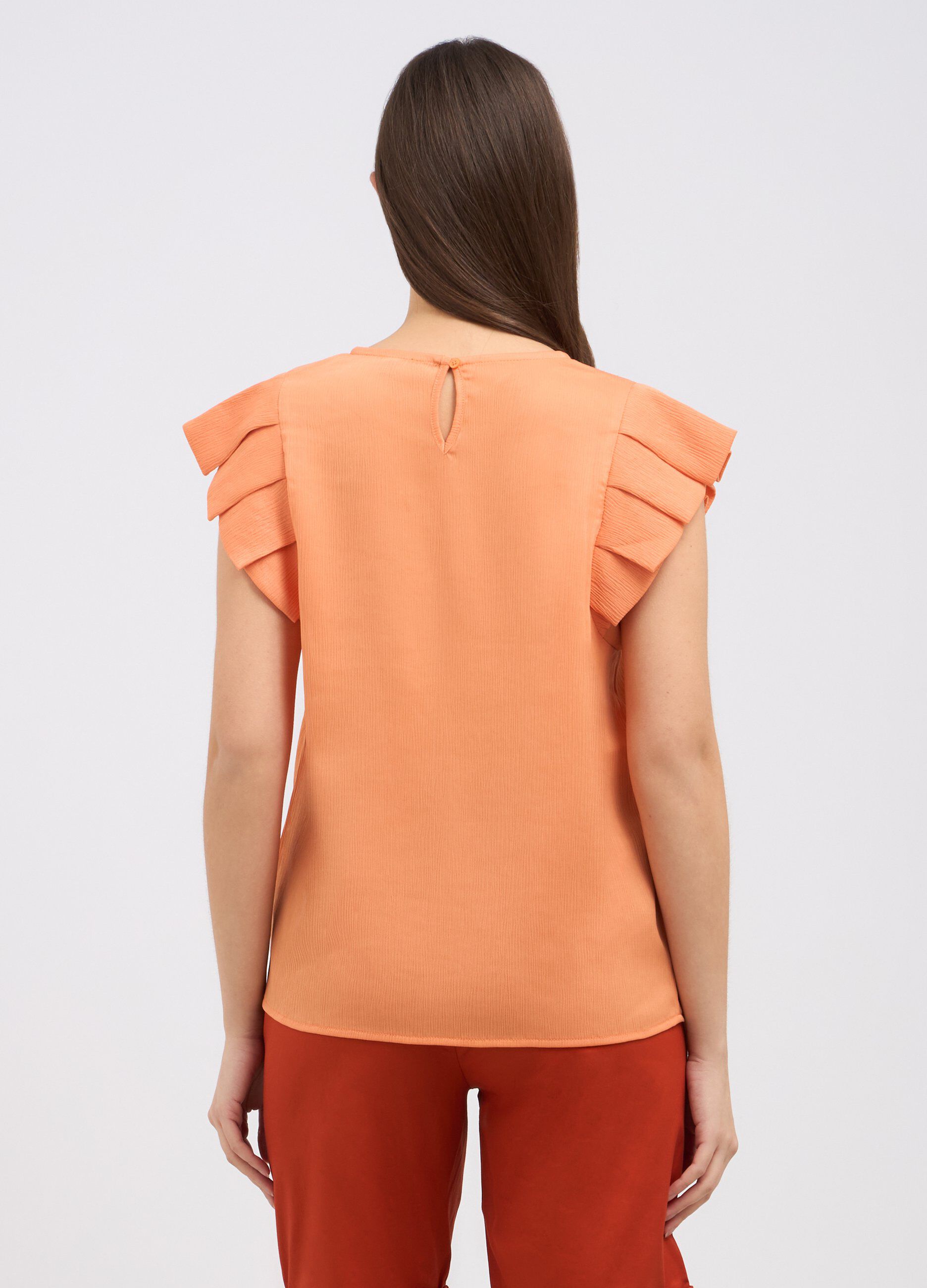 Blusa creponne con rouches donna