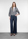 Pantaloni wide leg in denim di puro cotone donna_0