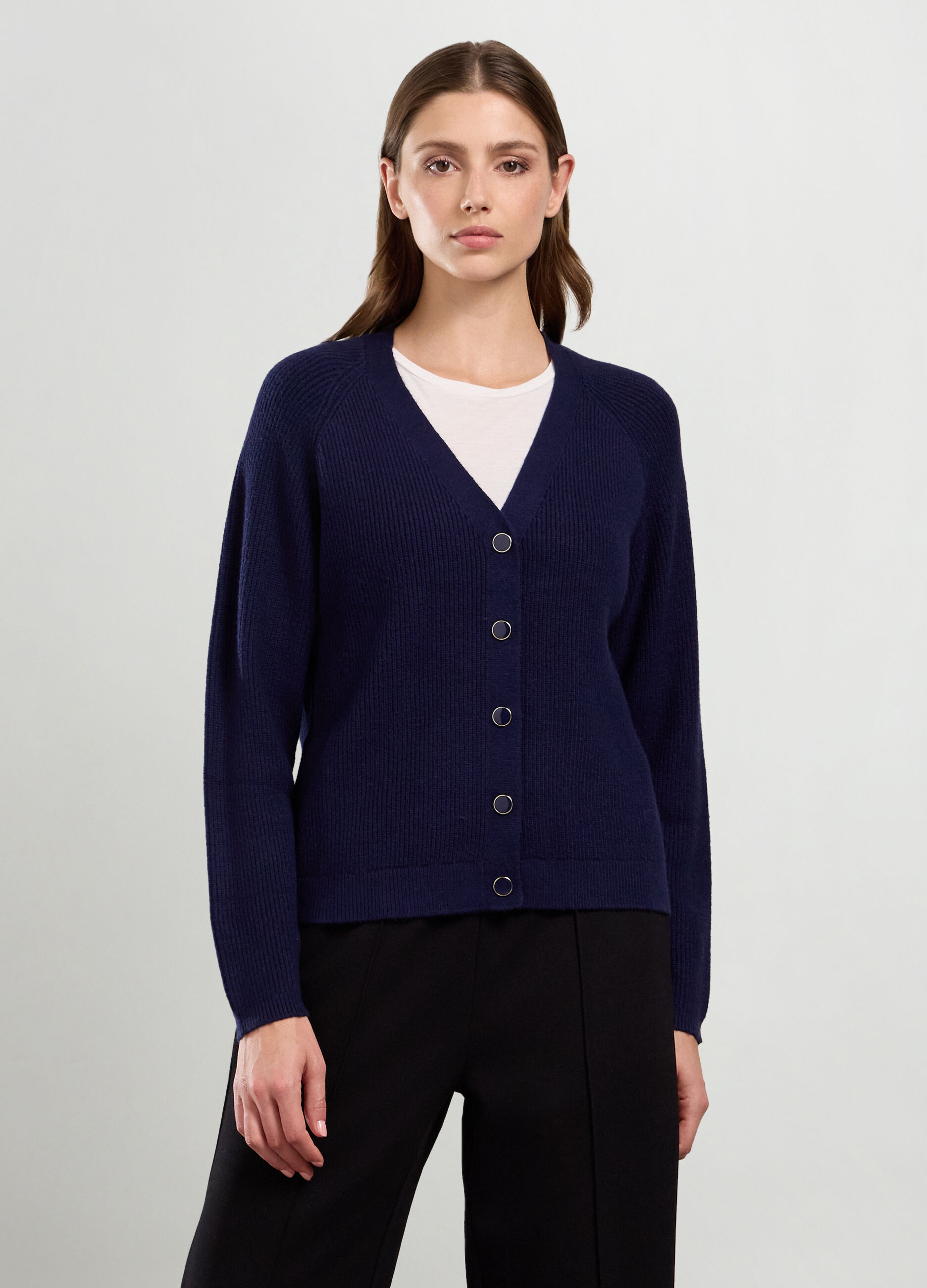 Cardigan in costina di misto viscosa donna_0