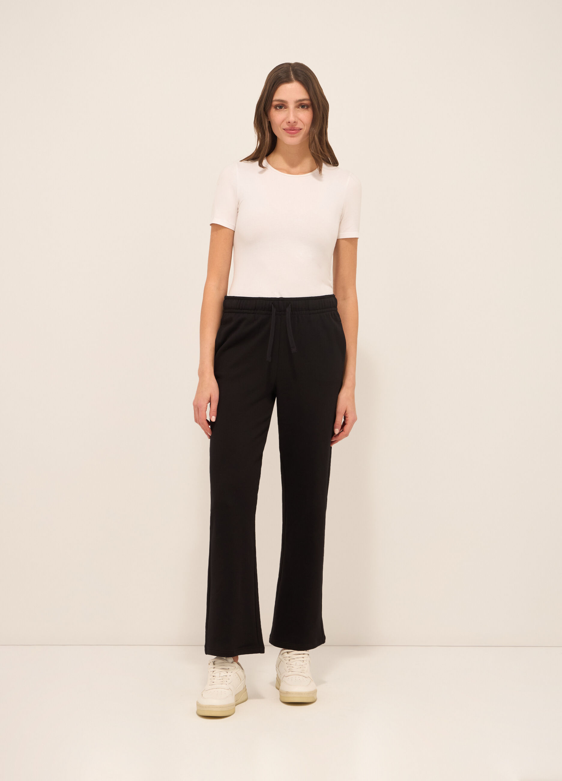Jogger in french terry di puro cotone donna_0