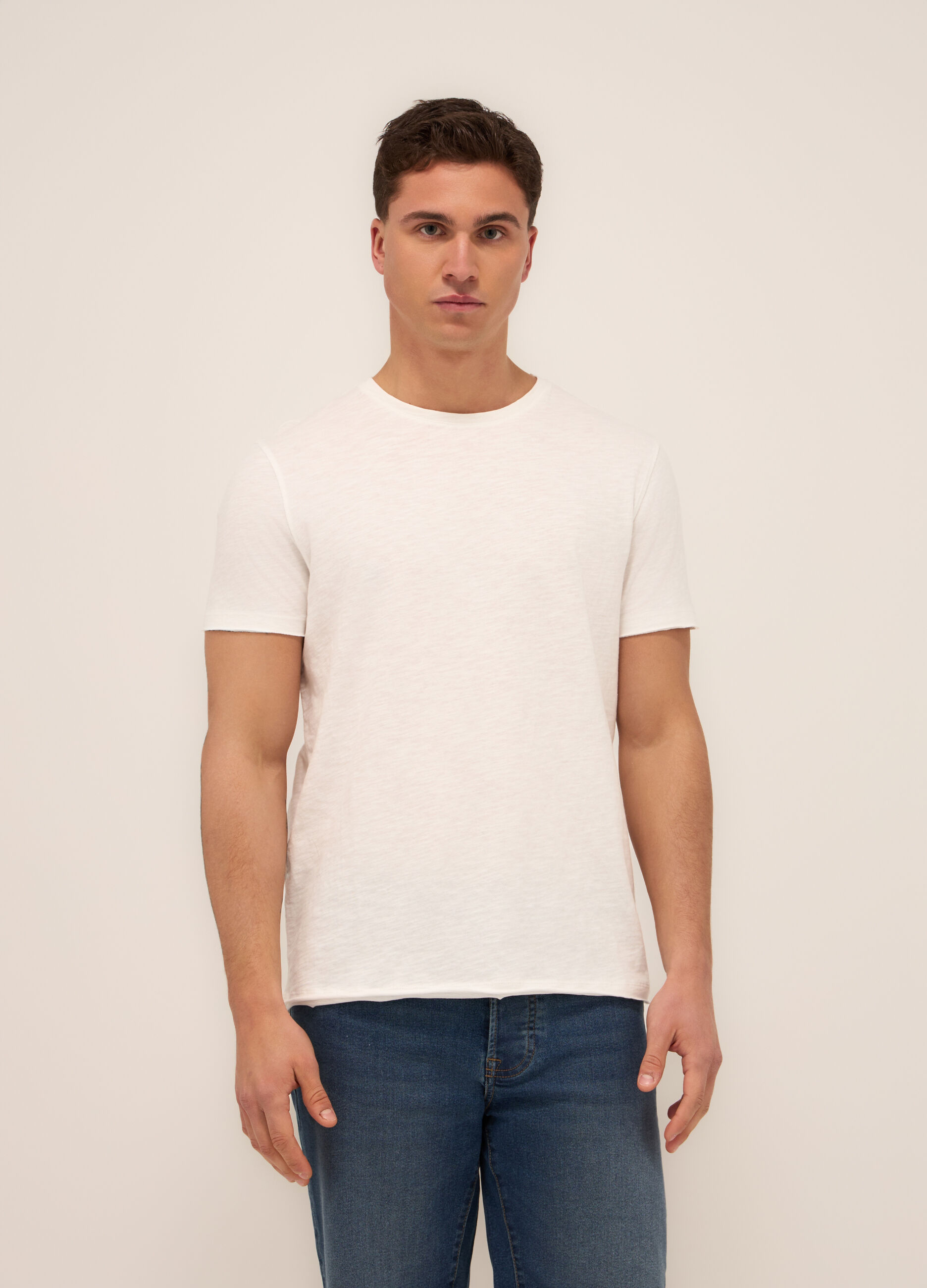 T-shirt in jersey di cotone mélange uomo_0