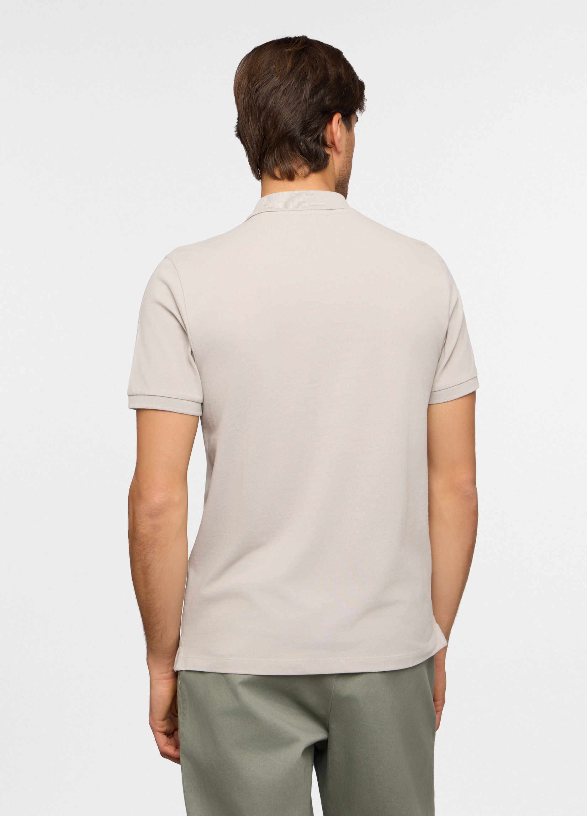 Polo a maniche corte in piquet di cotone uomo_1